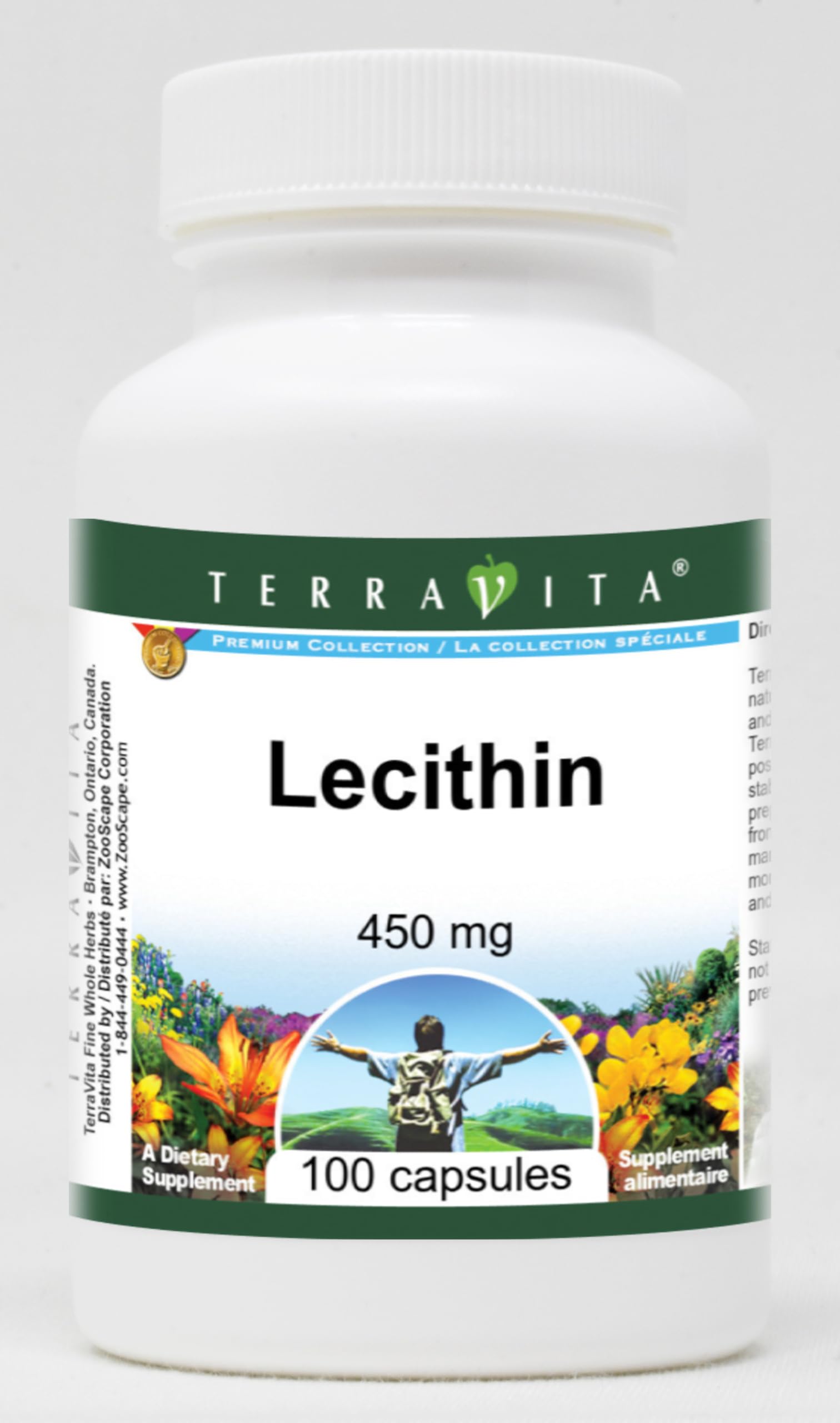 Terravita Lecithin 450 mg Capsules, 100 Count