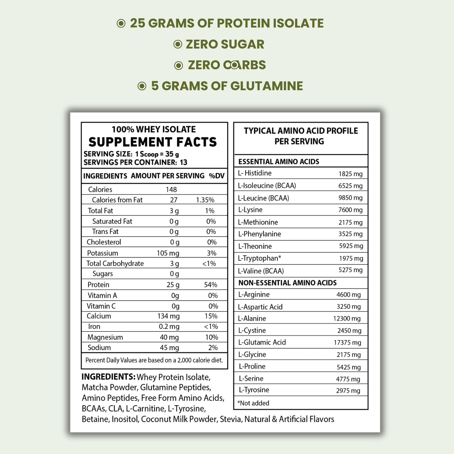 Icon Muscle Opto Iso Matcha Latte Whey Isolate Powder, 16 Servings, 1 lb