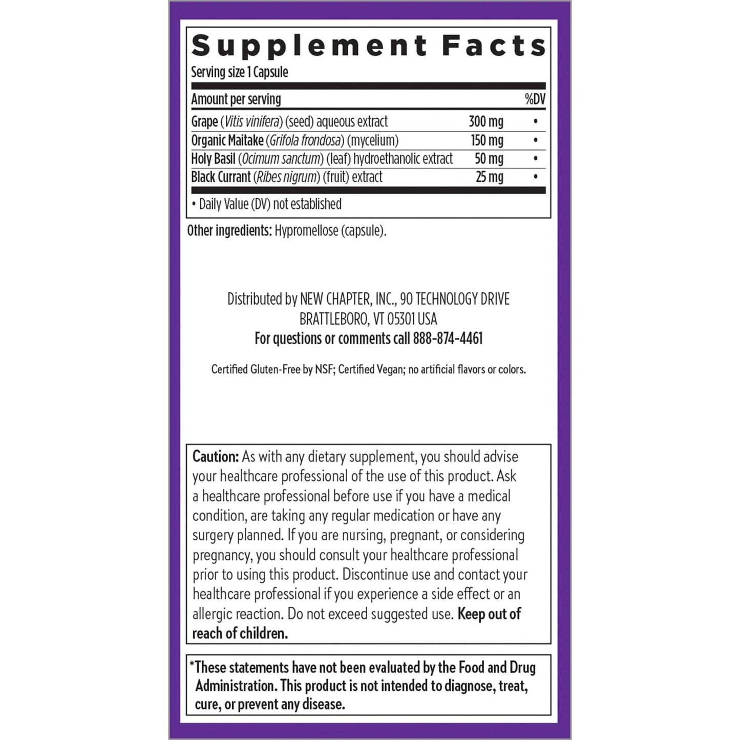 New Chapter Blood Pressure Supplement Take Care with Organic, Vegan Grapeseed + Black Currant + Non-GMO Ingredients, 30 Capsules
