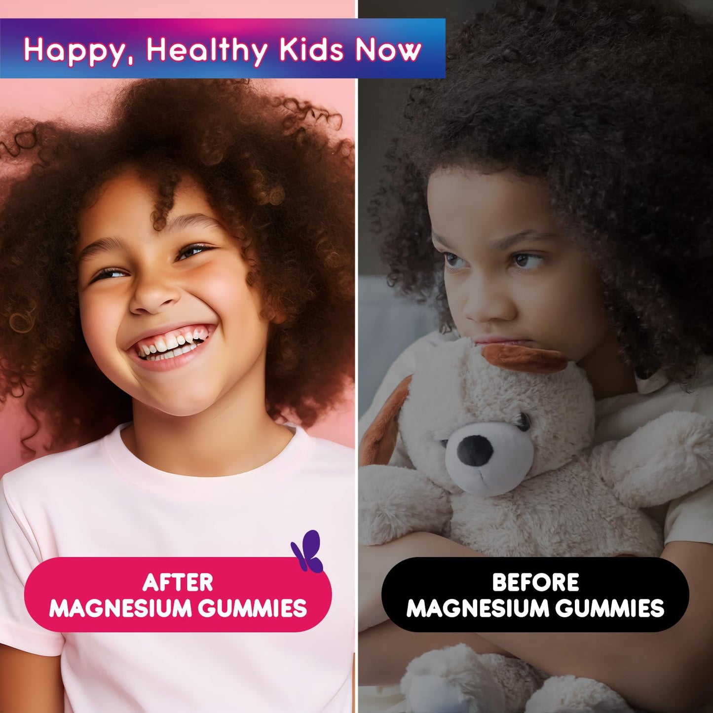 ReviNutra Kids Magnesium Glycinate Gummies with L-Theanine, Chamomile, Licorice, Vitamin D, B6 for Sleep, Relaxation, Brain & Muscle, Sugar Free Raspberry, 60 Count