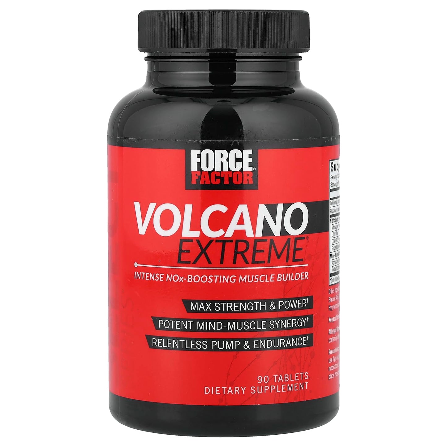 Force Factor Volcano Extreme Pre Workout Nitric Oxide Booster Supplement 90 Tablets