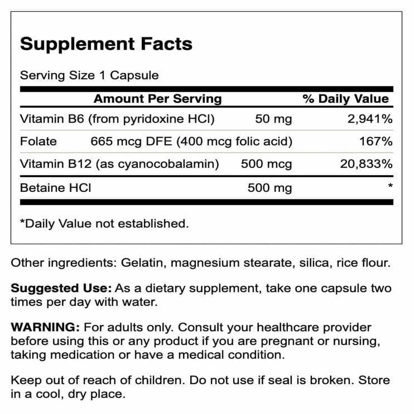 Swanson Homocysteine Formula 120 Capsules