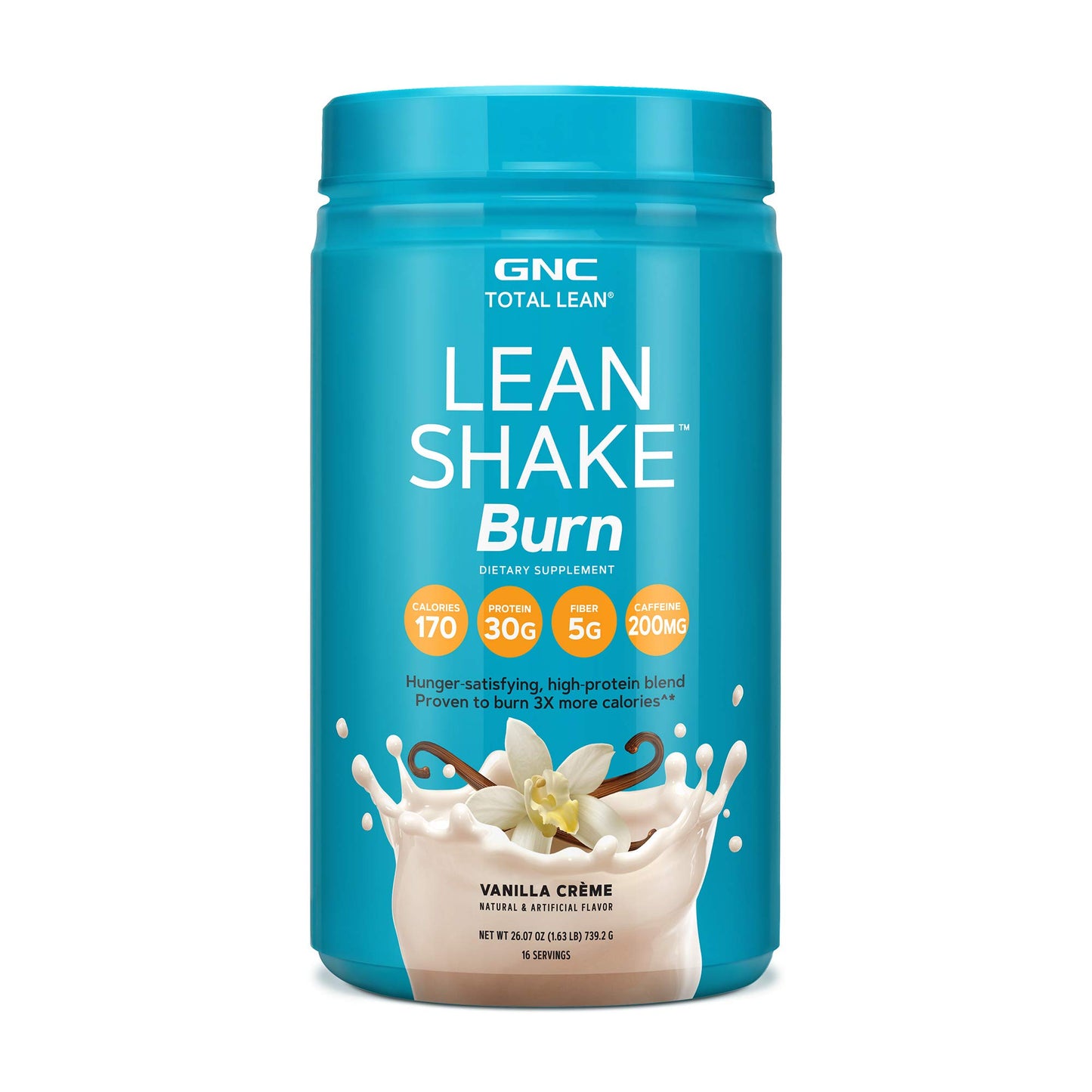 GNC Total Lean Lean Shake Burn Powder Vanilla Crème, 16 Servings