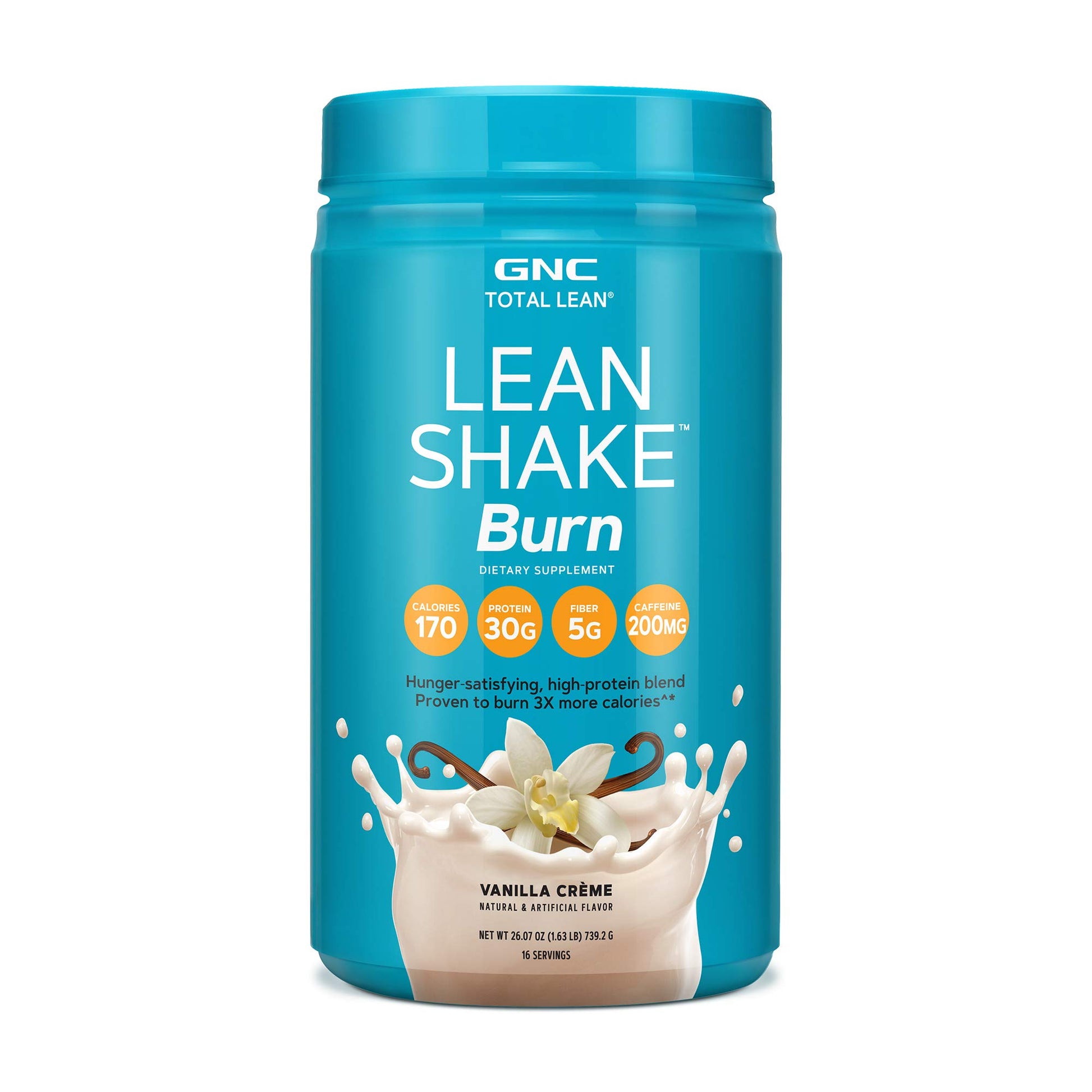 GNC Total Lean Lean Shake Burn Powder Vanilla Crème, 16 Servings