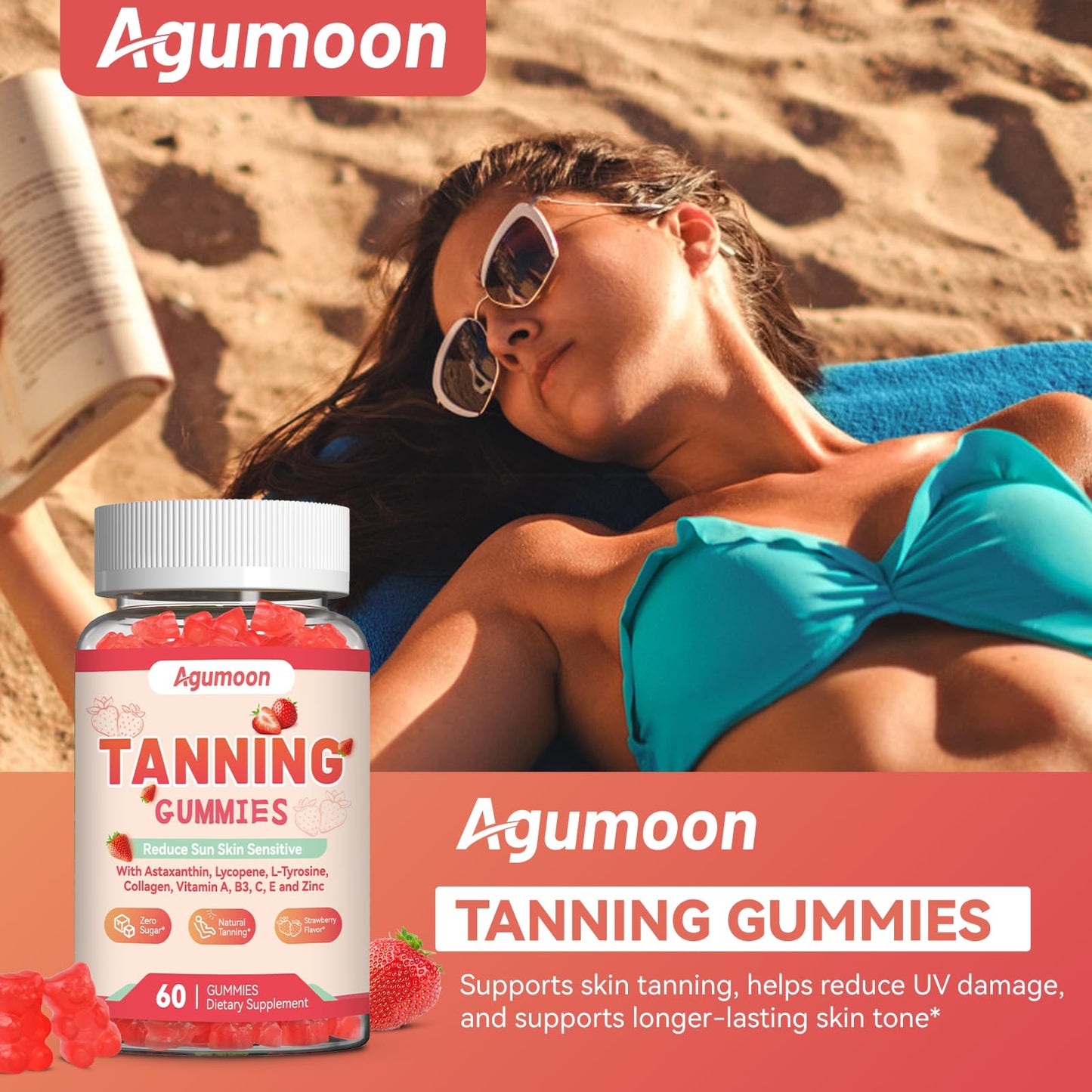 Agumoon Tanning Gummies 60 Gummies