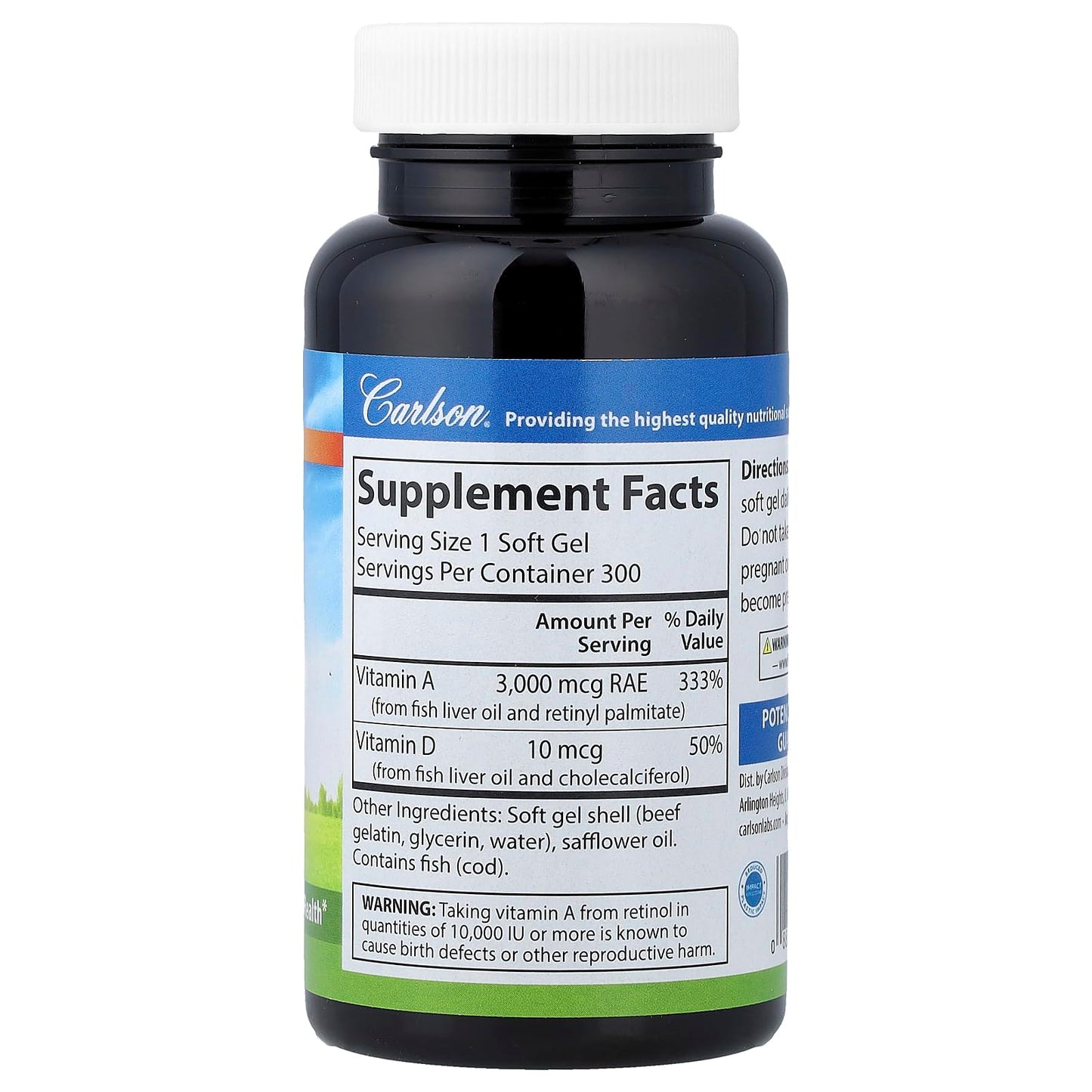 Carlson Vitamin A and D Softgels 300