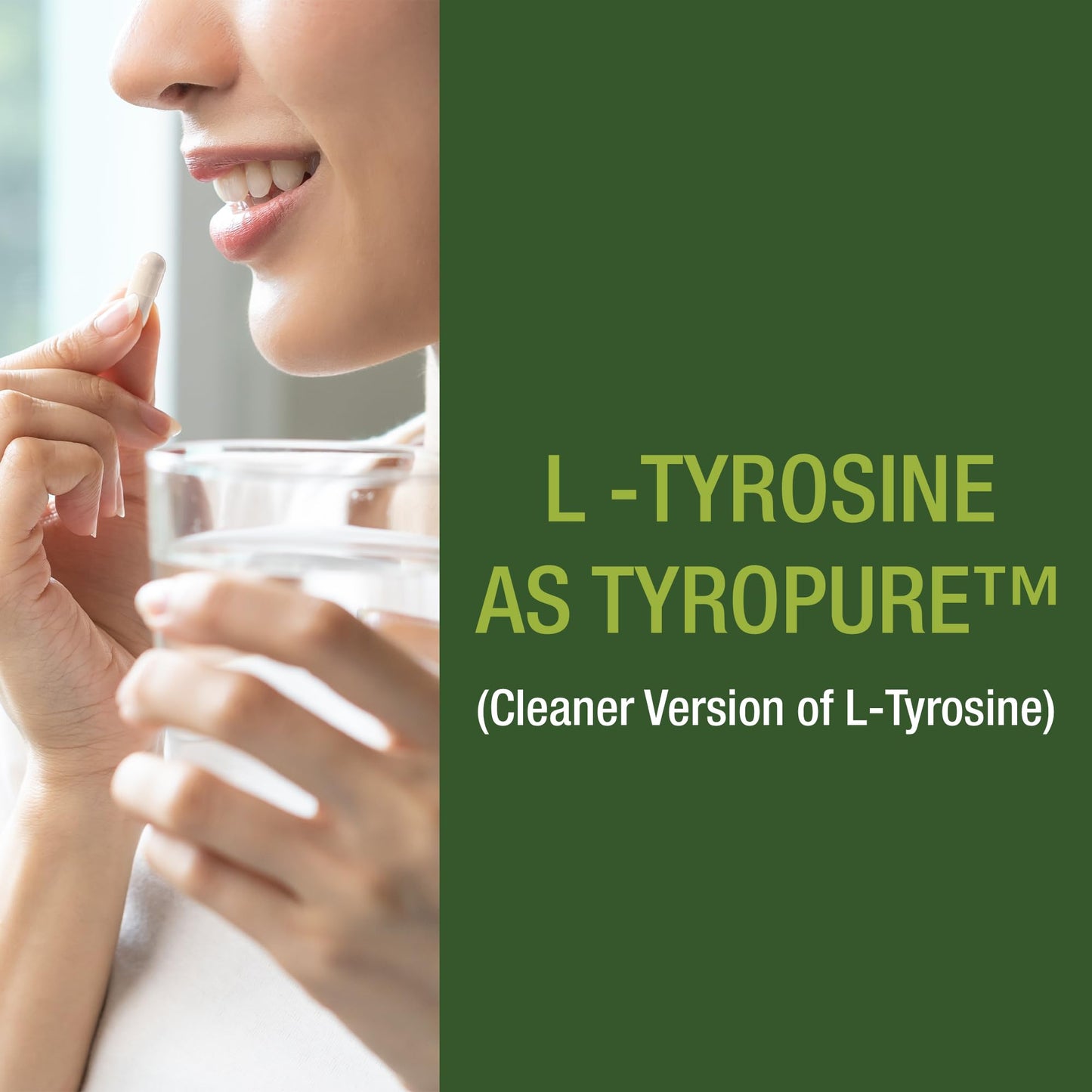Peak Performance TyroPure L Tyrosine 500mg Capsules Supplement More Bioavailable, 30 Count