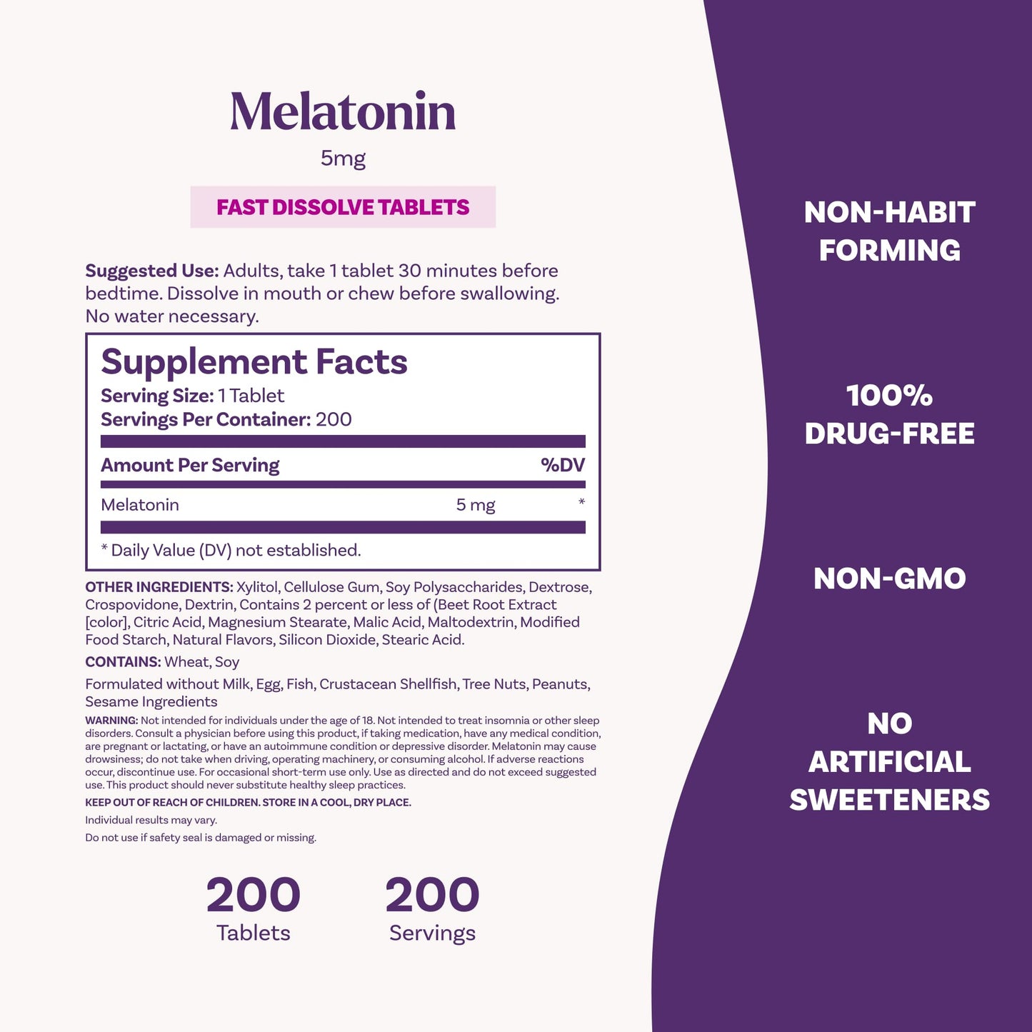 Natrol Melatonin 5 mg Fast Dissolve Tablets 200 Tablets