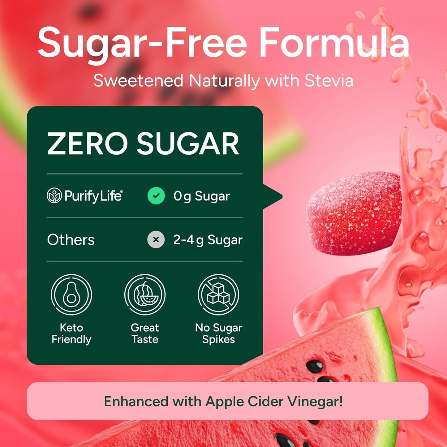 Purify Life Sugar-Free Berberine Capsules with Apple Cider Vinegar, Cinnamon & Milk Thistle, 90 Count