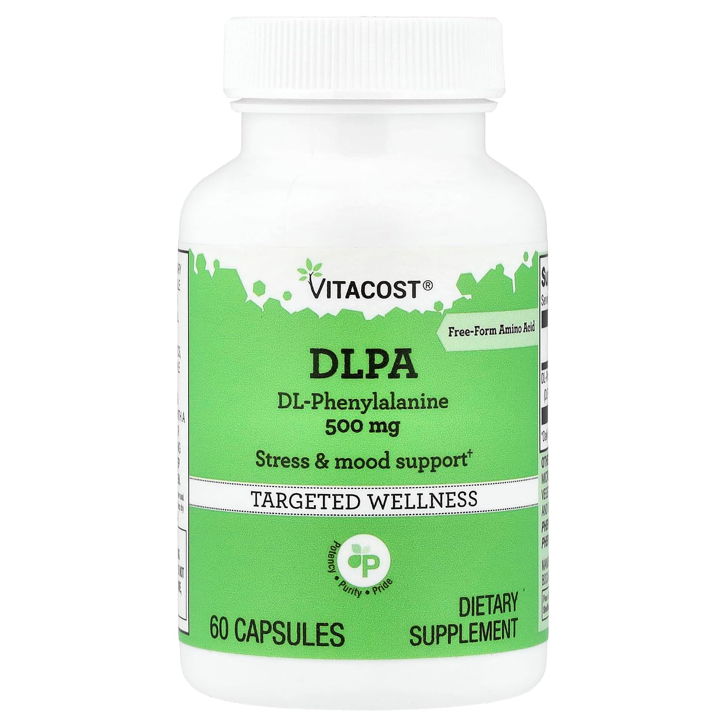 Vitacost DLPA 500 mg Capsule, 60 Count