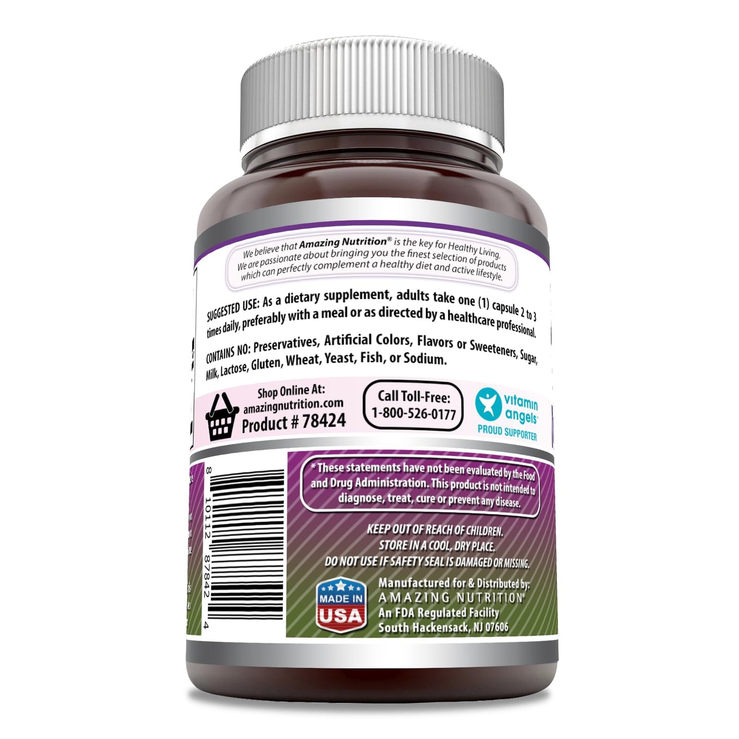 Amazing Nutrition Milk Thistle 175 mg Capsules, 240 Count