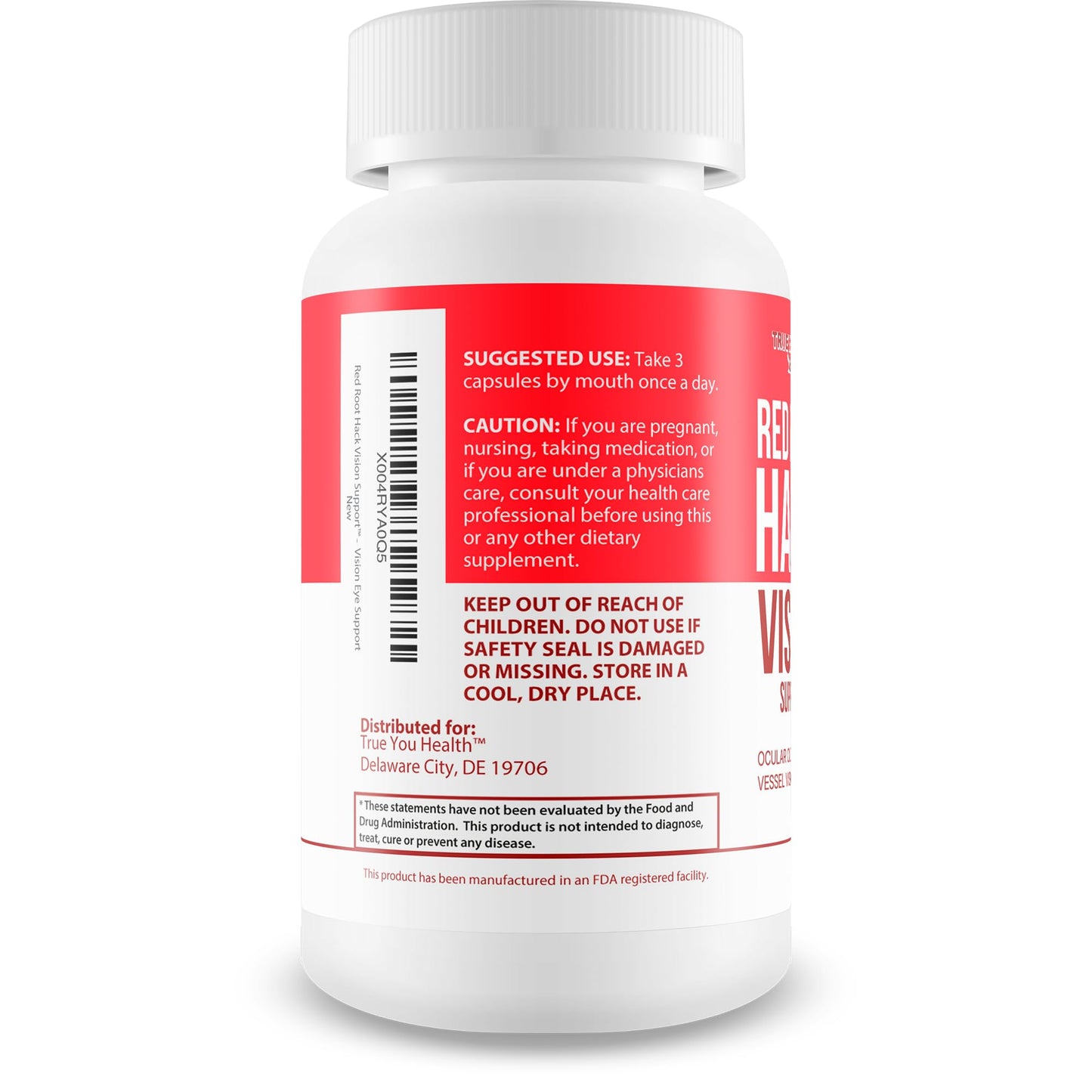 True You Health Red Root Hack Vision Supplement Capsule 90 Count