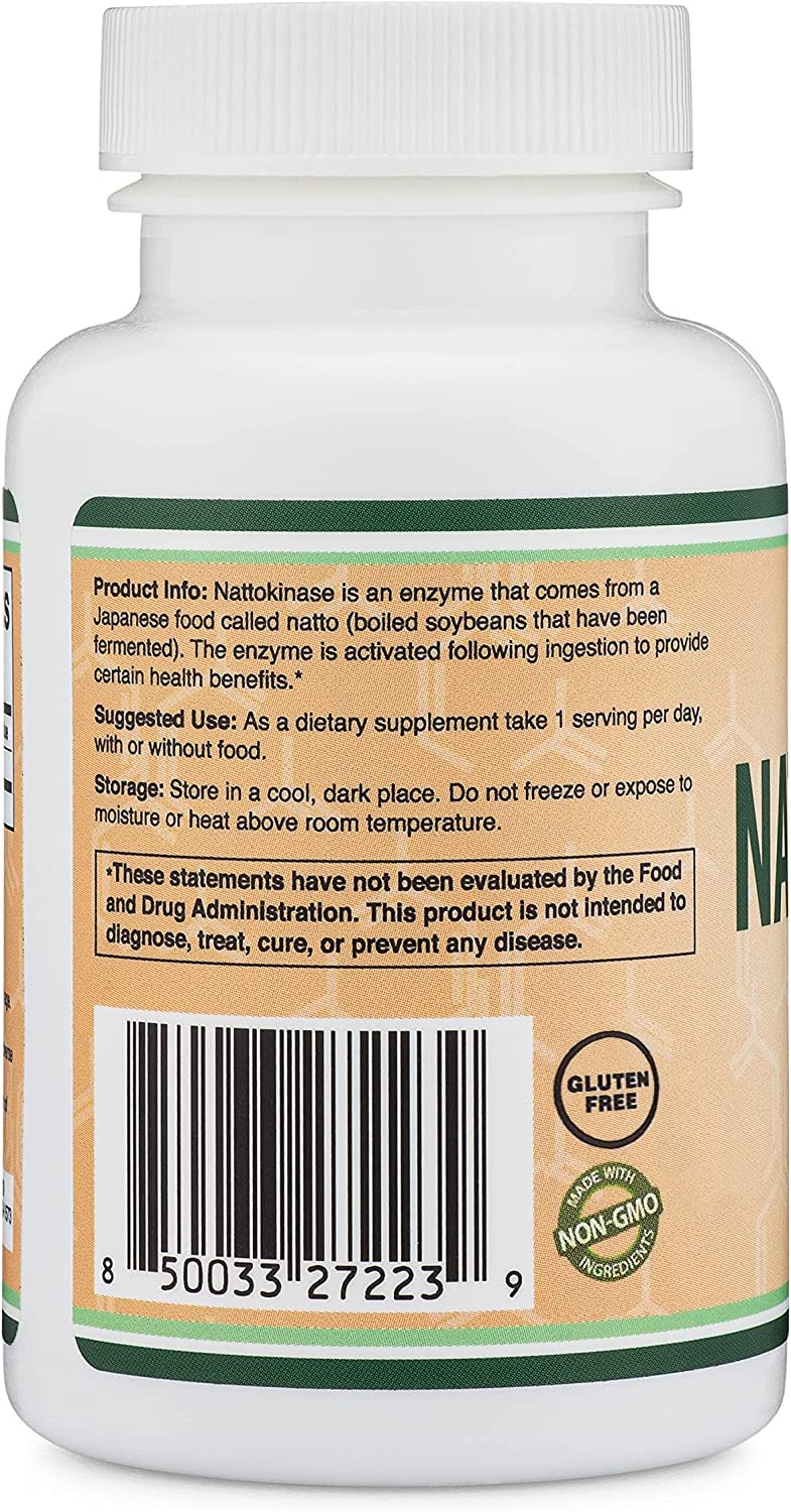 Double Wood Supplements Nattokinase Supplement, Serrapeptase & Citrus Bergamot Capsules, 300 Capsules