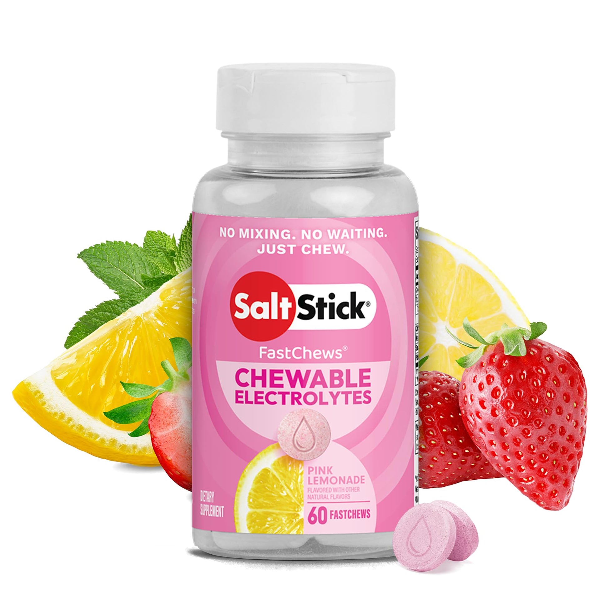 SaltStick Electrolyte FastChews Pink Lemonade Chewable 60 Count