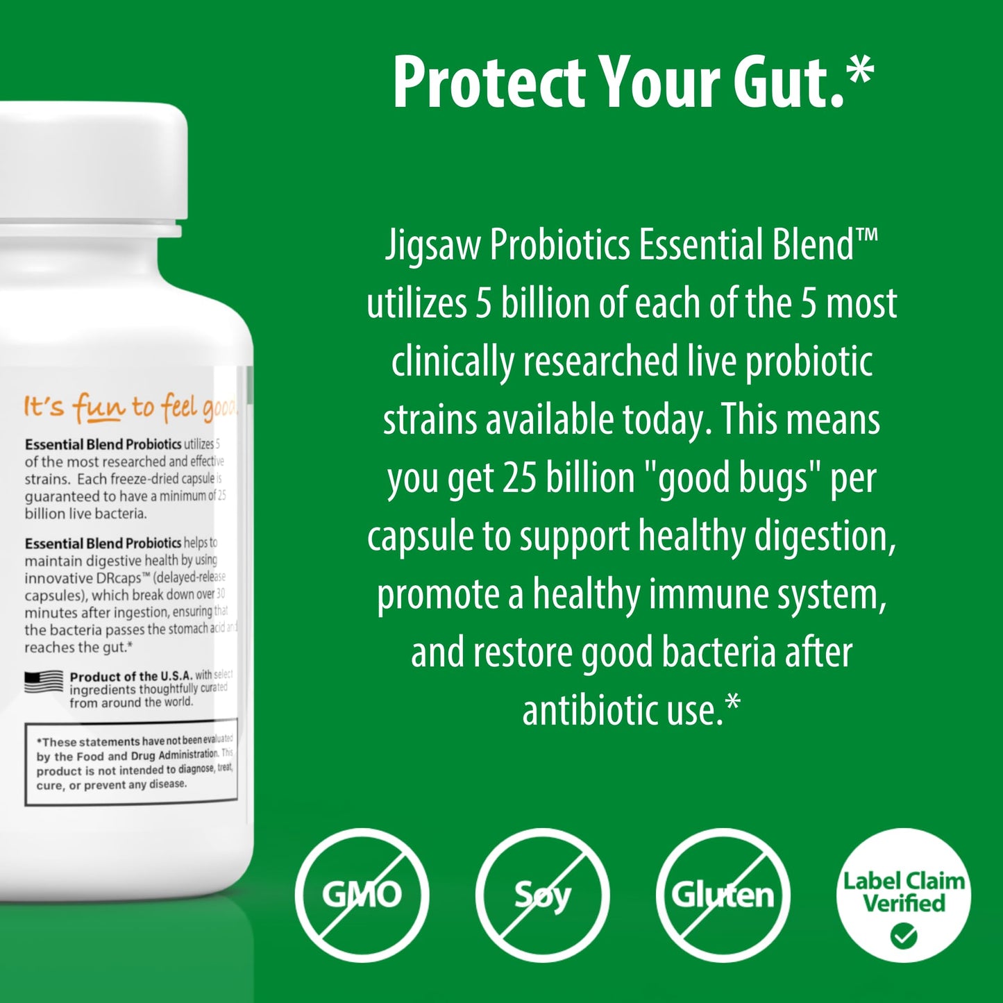 Jigsaw Health Probiotics Essential Blend Capsule 90 Count