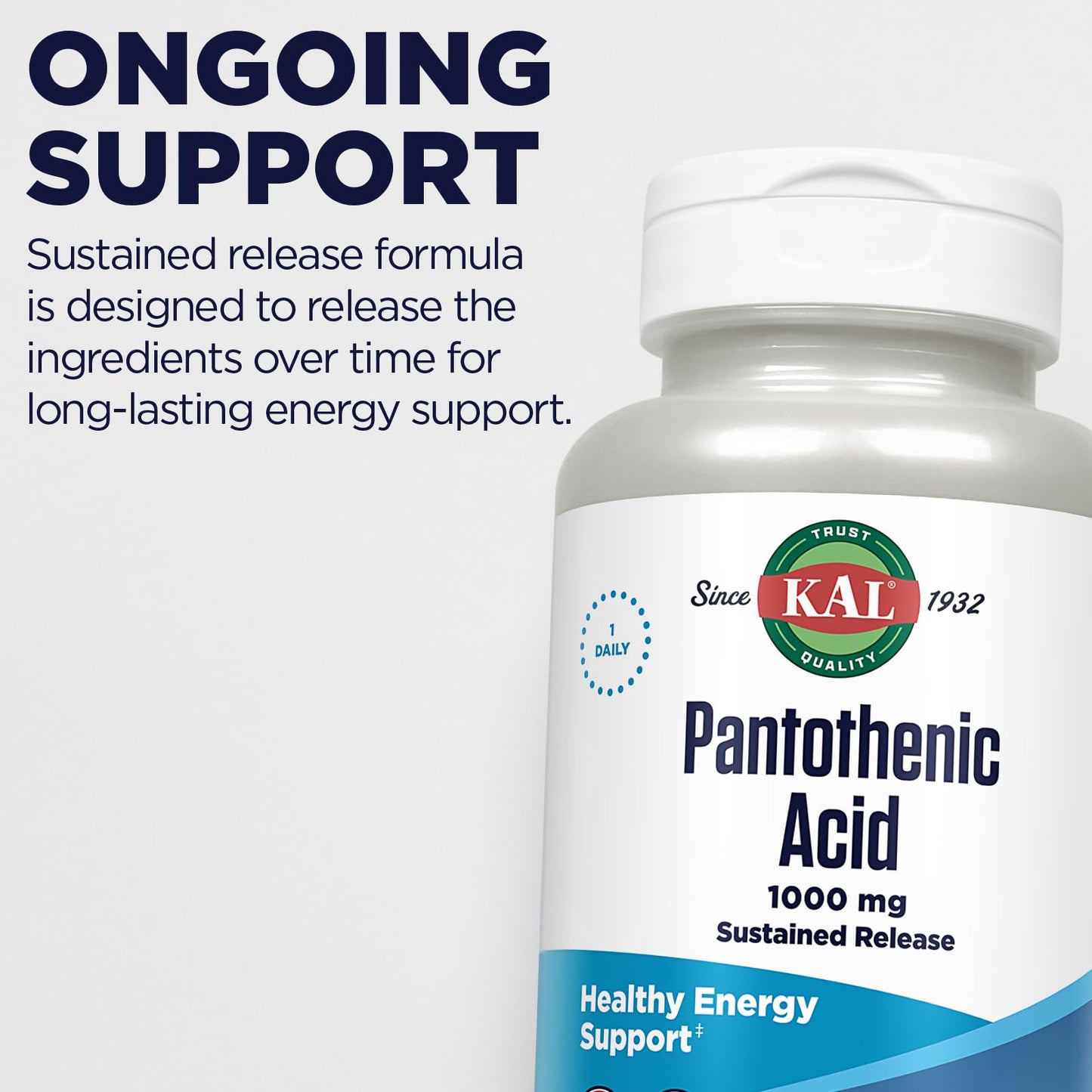 KAL Pantothenic Acid 1000mg Tablet, 100 Tablets