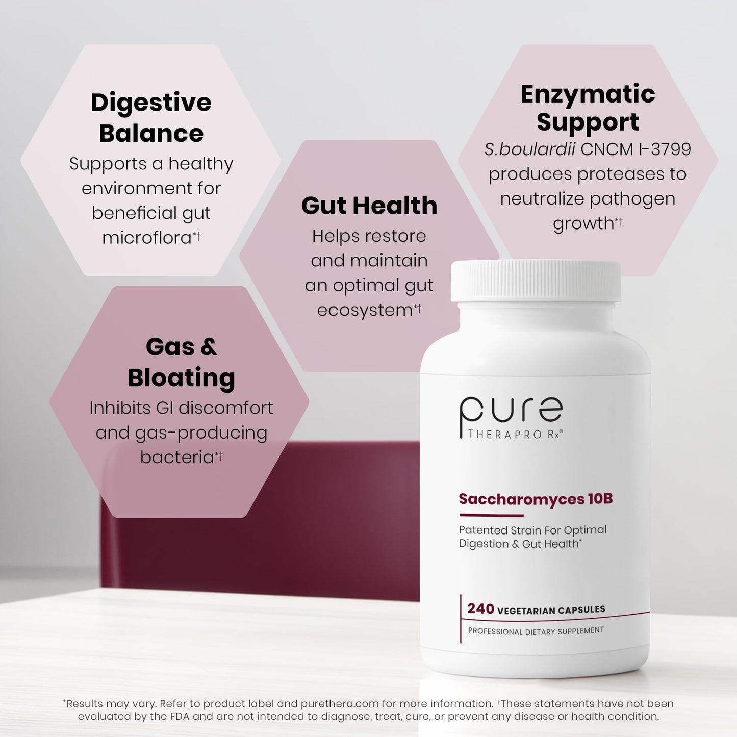 Pure Therapro Rx Saccharomyces Boulardii Probiotics 10 Billion CFU Capsule, 240 Count
