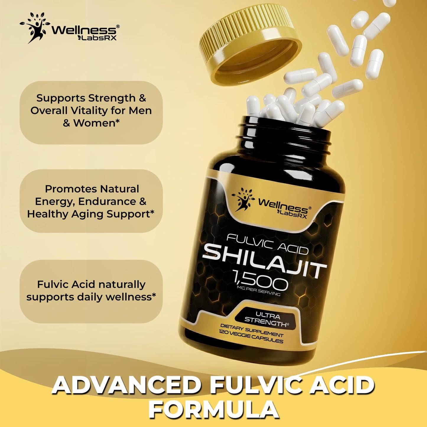 WELLNESS LABSRX Himalayan Shilajit Capsules, 240 Capsules