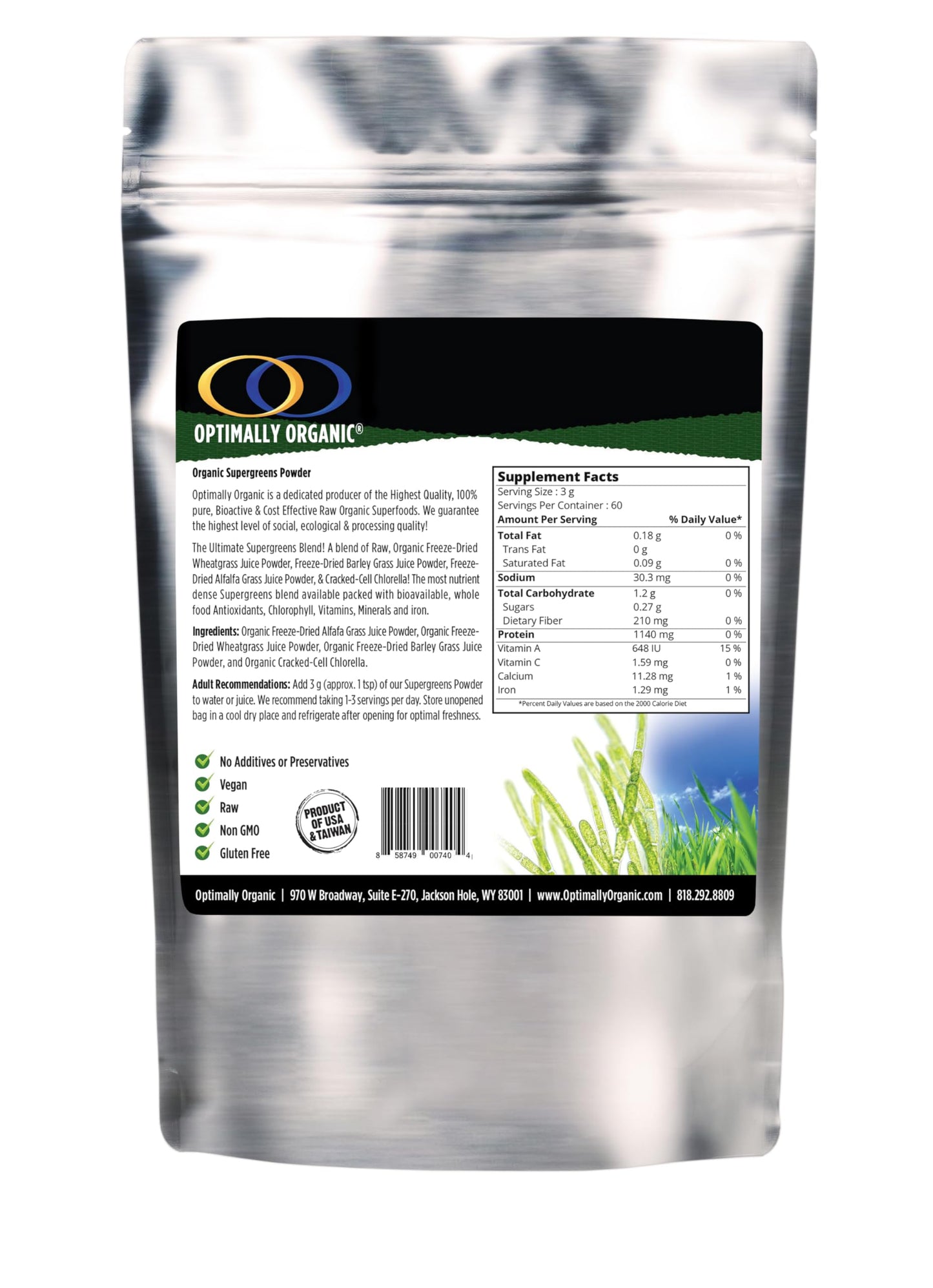 Optimally Organic SuperGreens Powder 7.95 Ounce