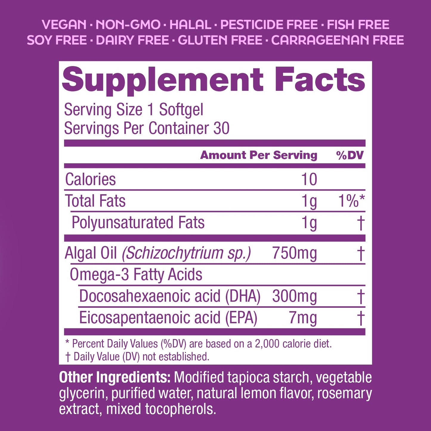 Root'd Prenatal DHA 300mg Pure Vegan Omega-3 DHA from Algal Oil, Plant-Based Prenatal Supplement for Pregnancy, Fetal Brain & Eye Development, Non-GMO, Lemon & Rosemary Flavor, 30 Softgels