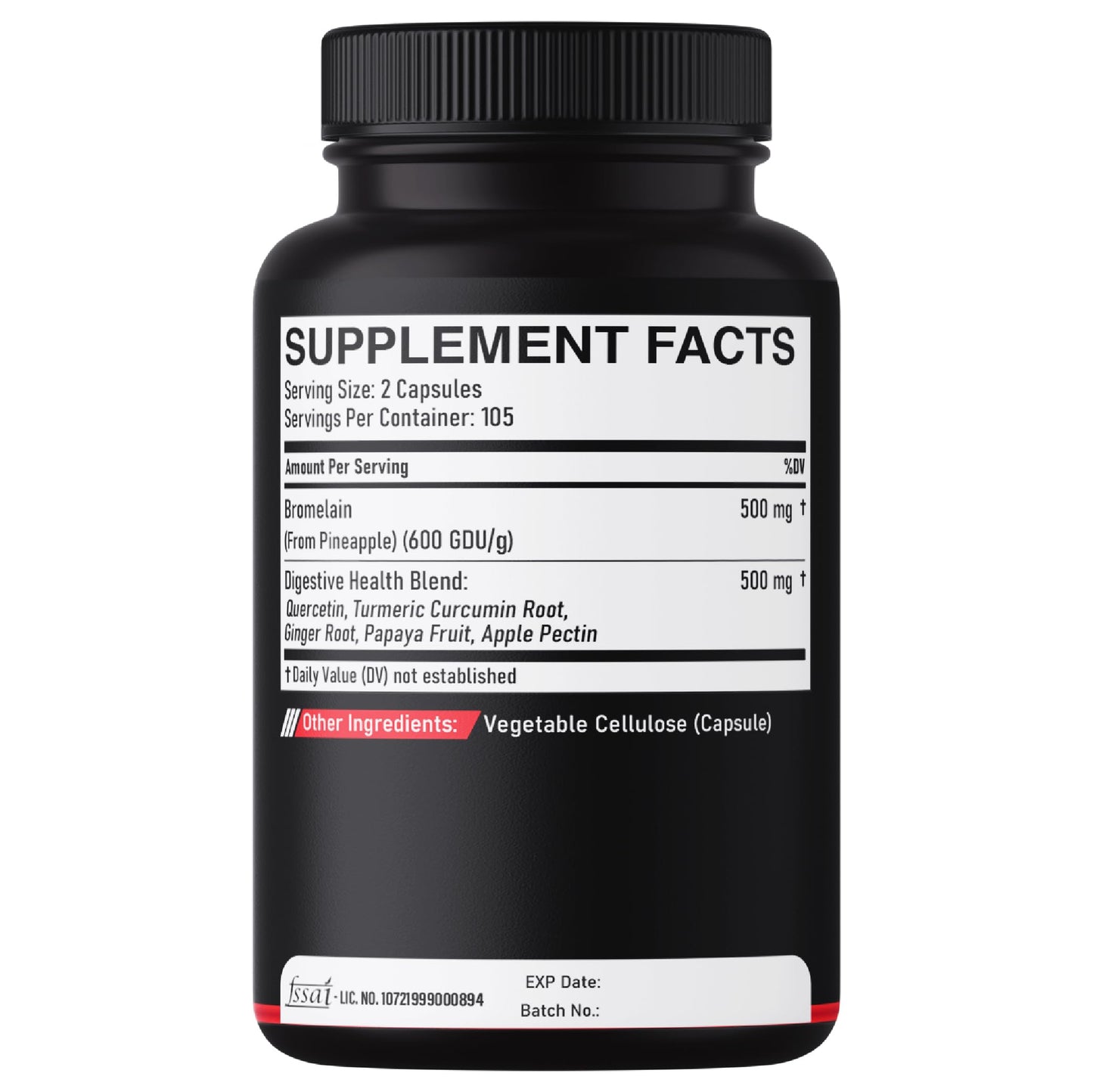 DEDICAD Bromelain 6in1 500mg Supplement - 1000mg per Serving, 210 Capsules