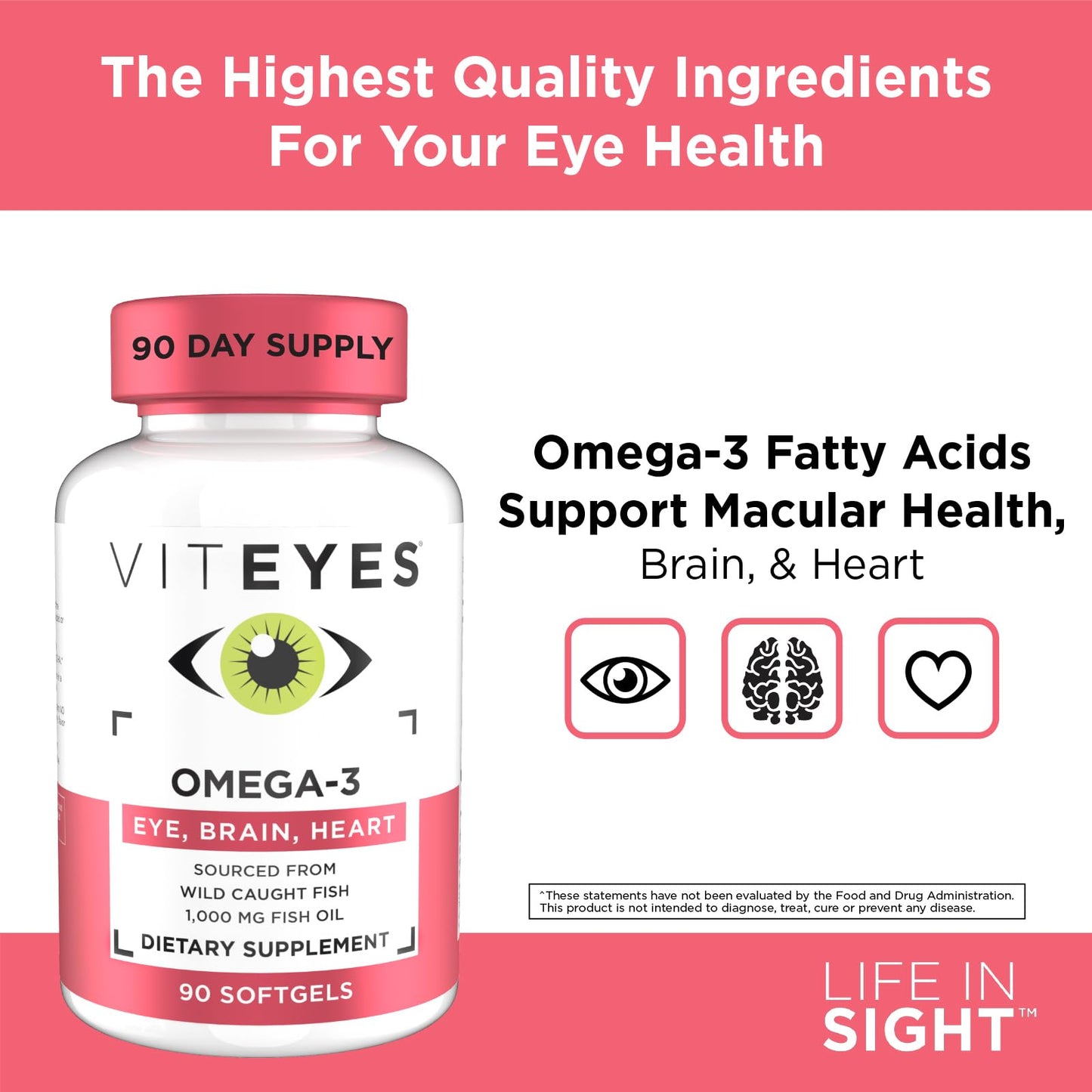 Viteyes Omega-3 Vision Health Supplement 90 Softgels