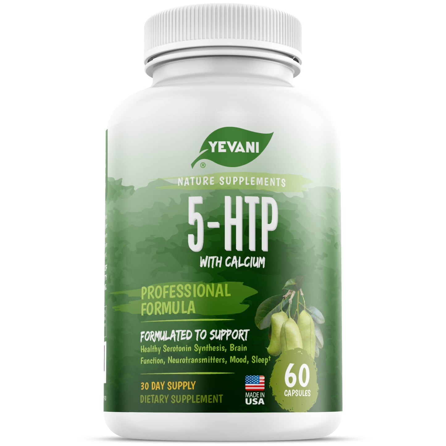 YEVANI 5-HTP Formula with Calcium 60 Capsules