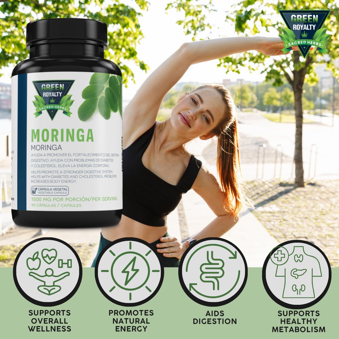 GREEN ROYALTY Moringa Capsules 1500 mg per Serving, 90 Capsules