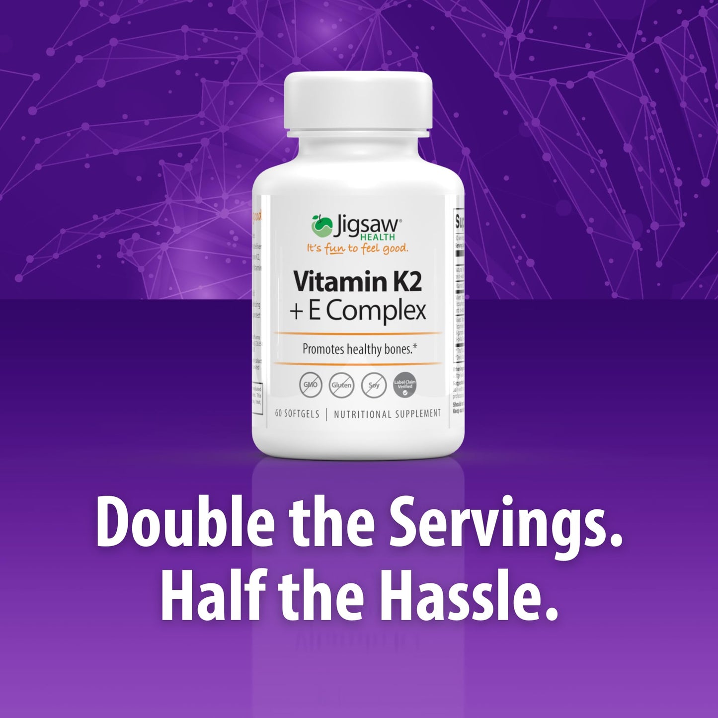 Jigsaw Health Vitamin K2 + E Complex Softgels 60