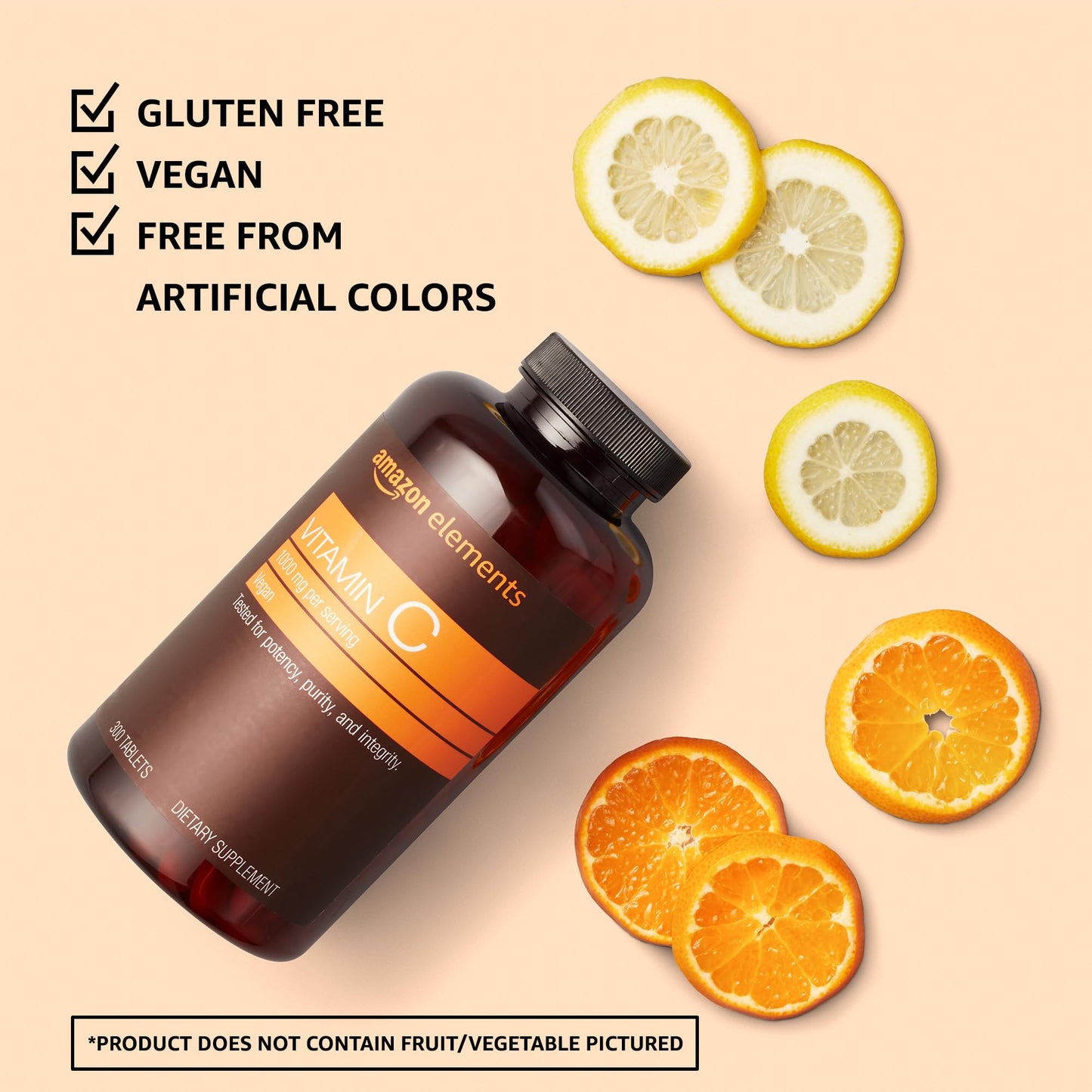 Amazon Elements Vitamin C 1000mg Tablets, 1200 Count