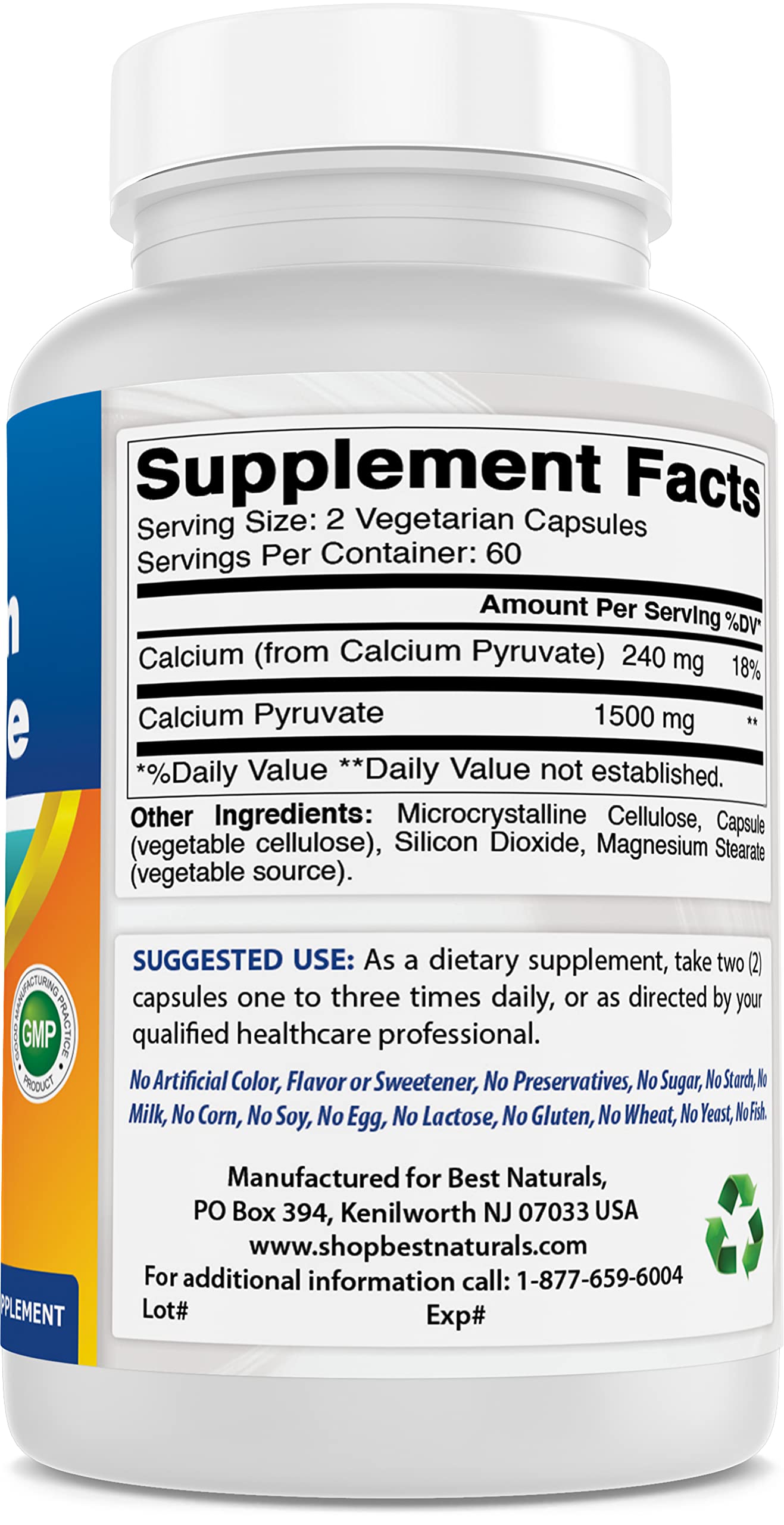 Best Naturals Calcium Pyruvate 750 mg, 360 Capsules