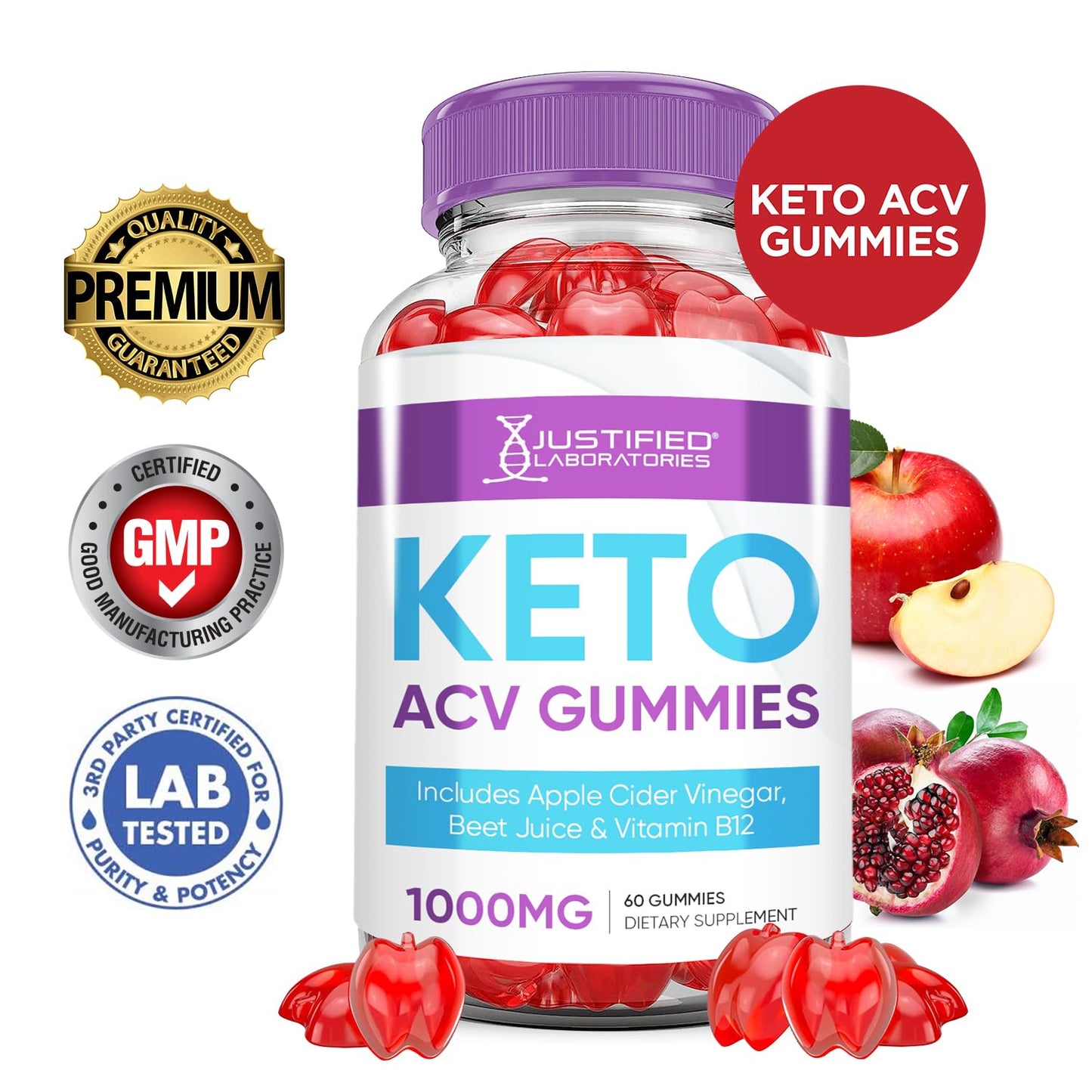 Justified Laboratories Keto ACV Gummies 120 Gummies