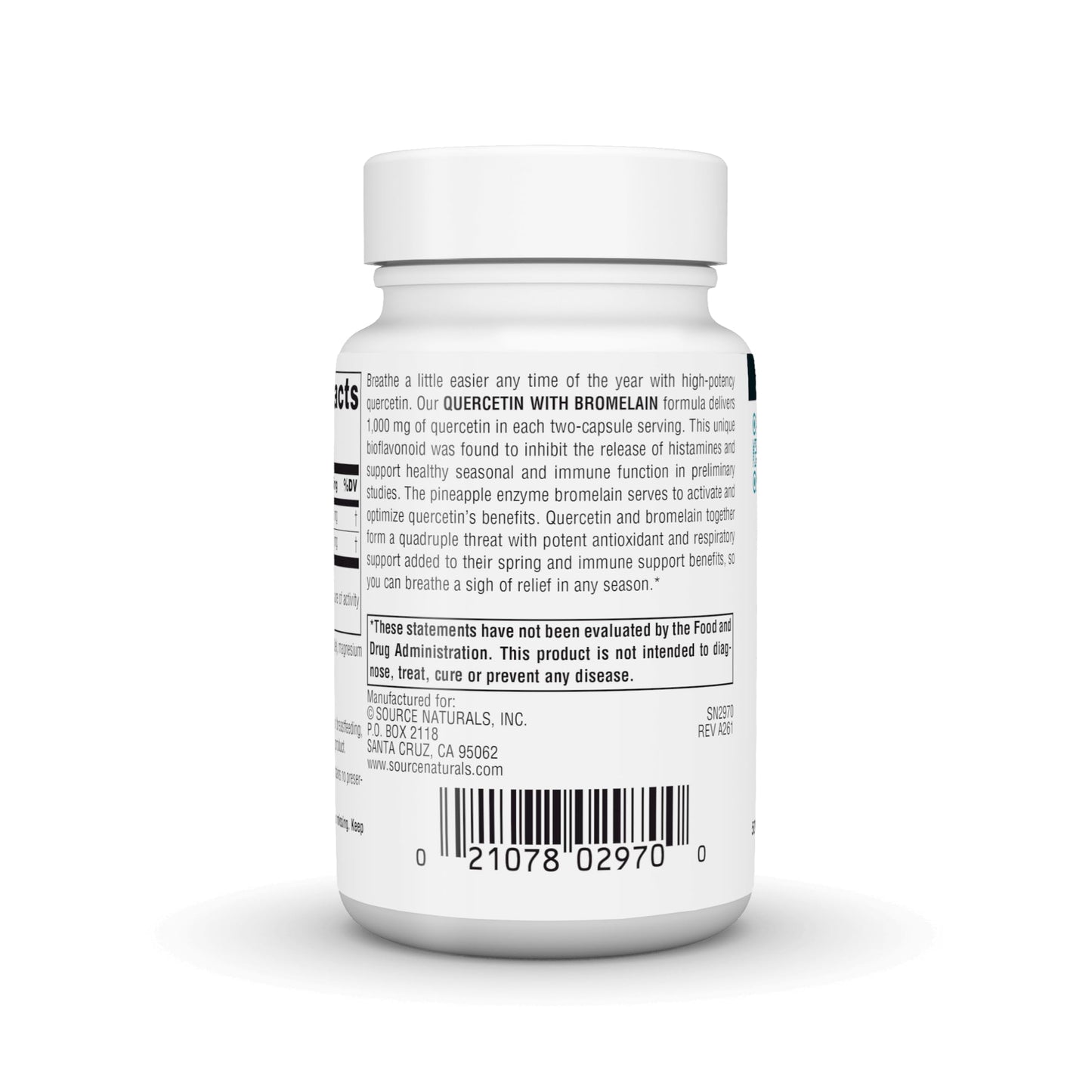 Source Naturals Quercetin with Bromelain 500 mg Capsules, 30 Count