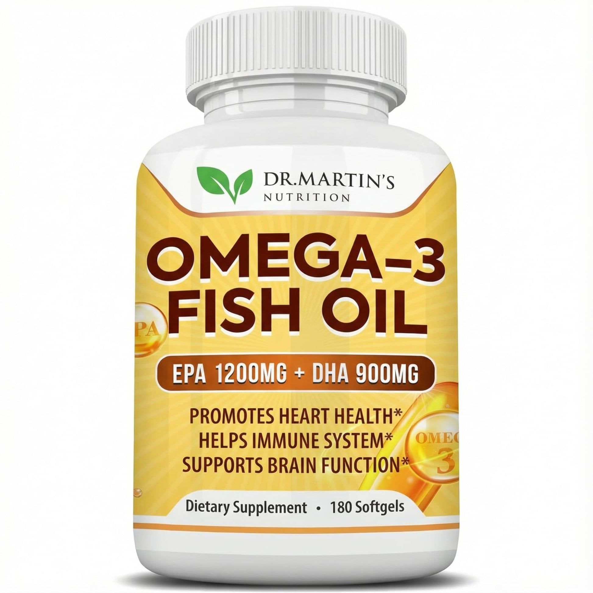 DR. MARTIN'S NUTRITION Omega 3 Fish Oil 3750mg Triple Strength Softgels 180 Count