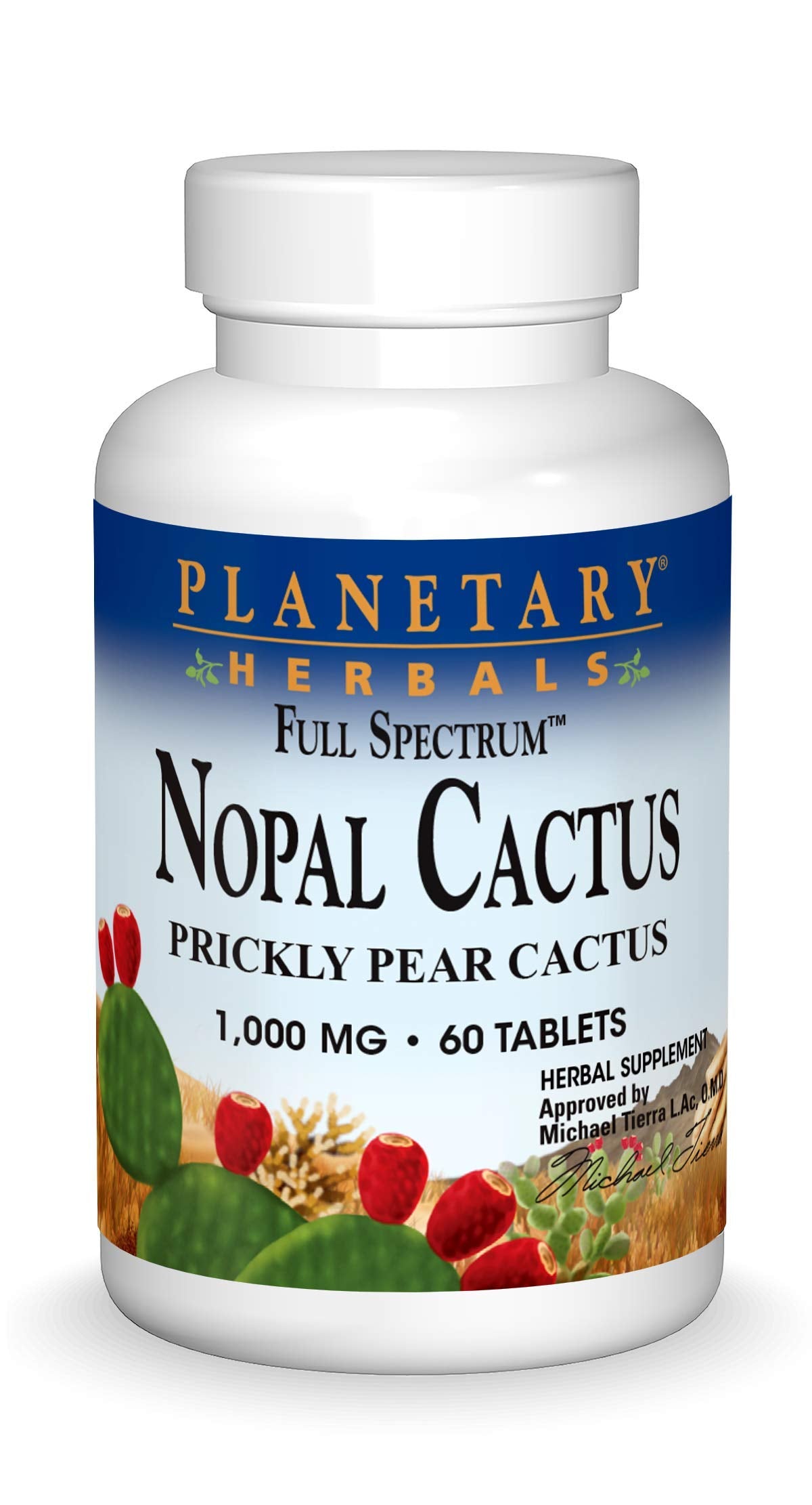 Planetary Herbals Full Spectrum Nopal Cactus 1000mg Prickly Pear Cactus Antioxidant Tablet, 60 Tablets
