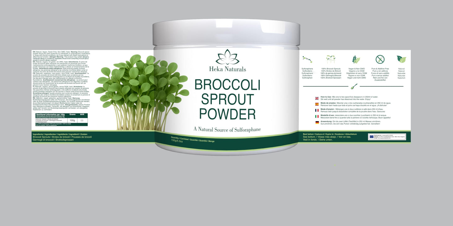 Heka Naturals Organic Broccoli Sprout Powder 5.3 Ounce