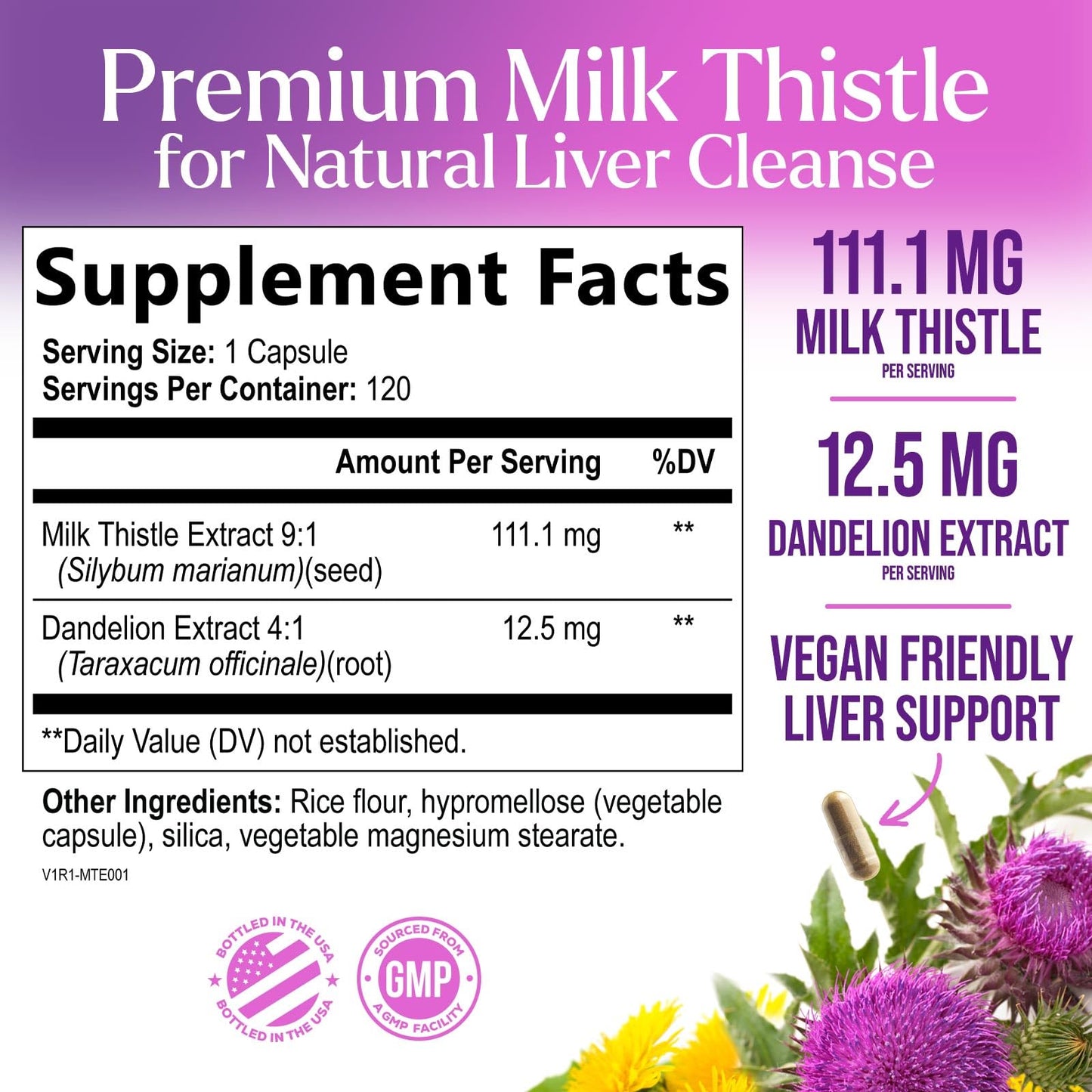 Nature's Nutrition Milk Thistle Extract Capsules 60 Count