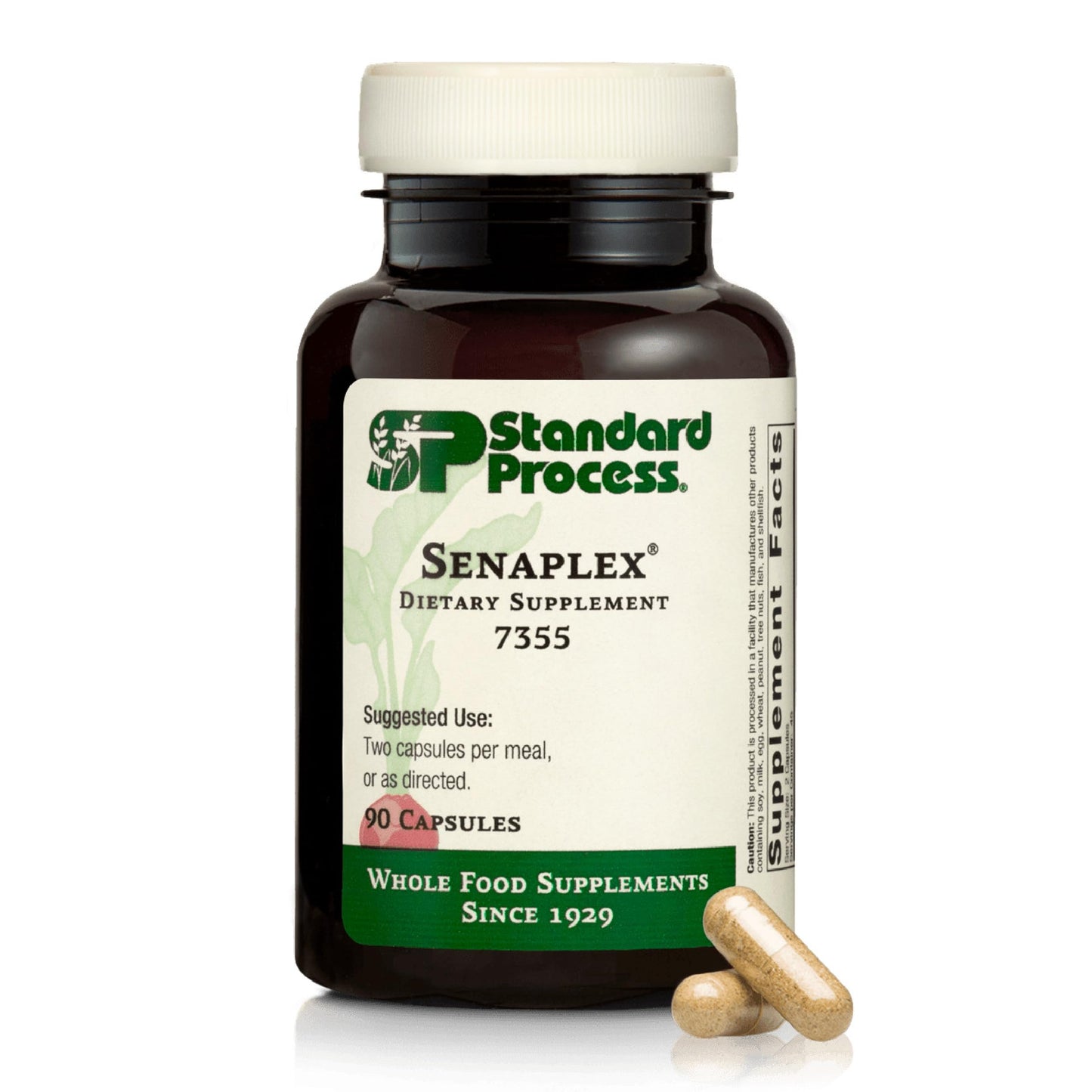 Standard Process Inc. Senaplex Nervous System Support with Niacin, Vitamin B12 & B6 - Supports Brain Health & Cellular Health - Antioxidant Activity - Non-Dairy Capsules, 90 Count