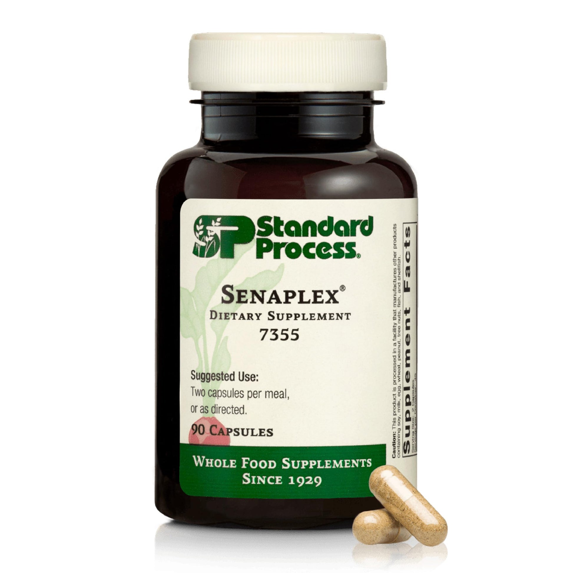 Standard Process Inc. Senaplex Nervous System Support with Niacin, Vitamin B12 & B6 - Supports Brain Health & Cellular Health - Antioxidant Activity - Non-Dairy Capsules, 90 Count