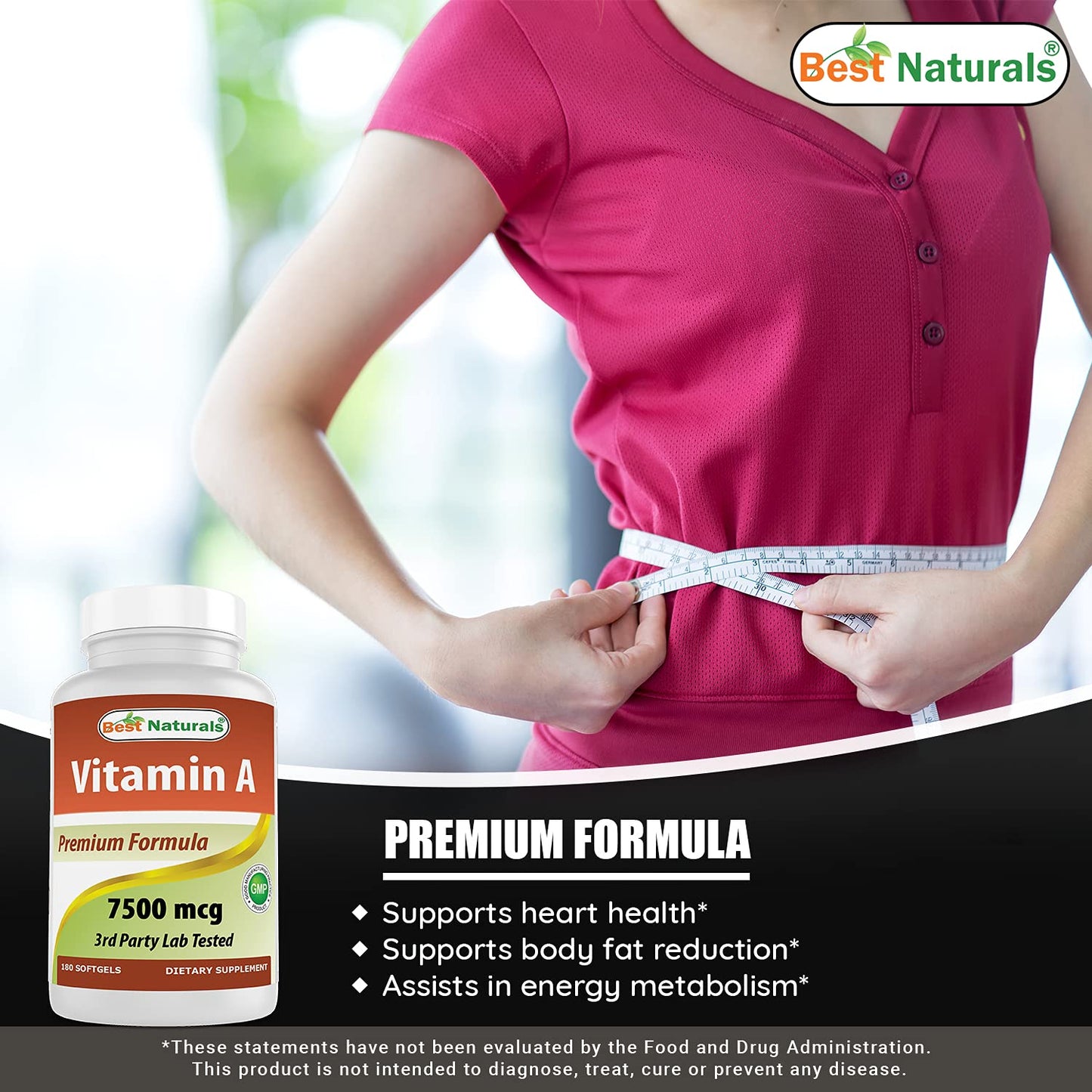 Best Naturals Vitamin A 25000 IU (7500 mcg) Softgels 180