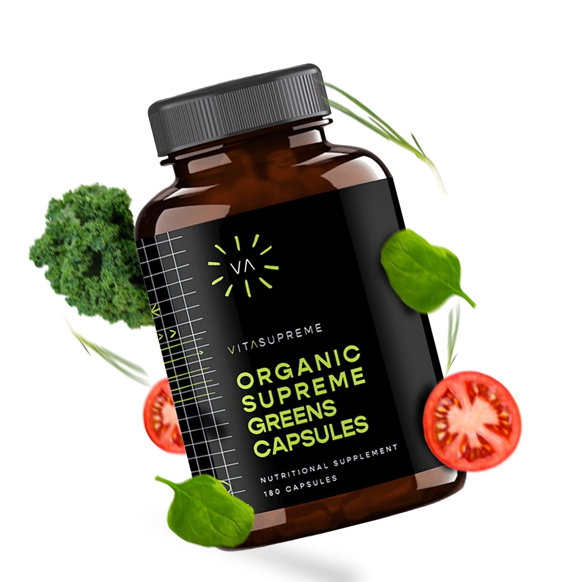 VITASUPREME Organic Super Greens Superfood Capsule, 180 Capsules
