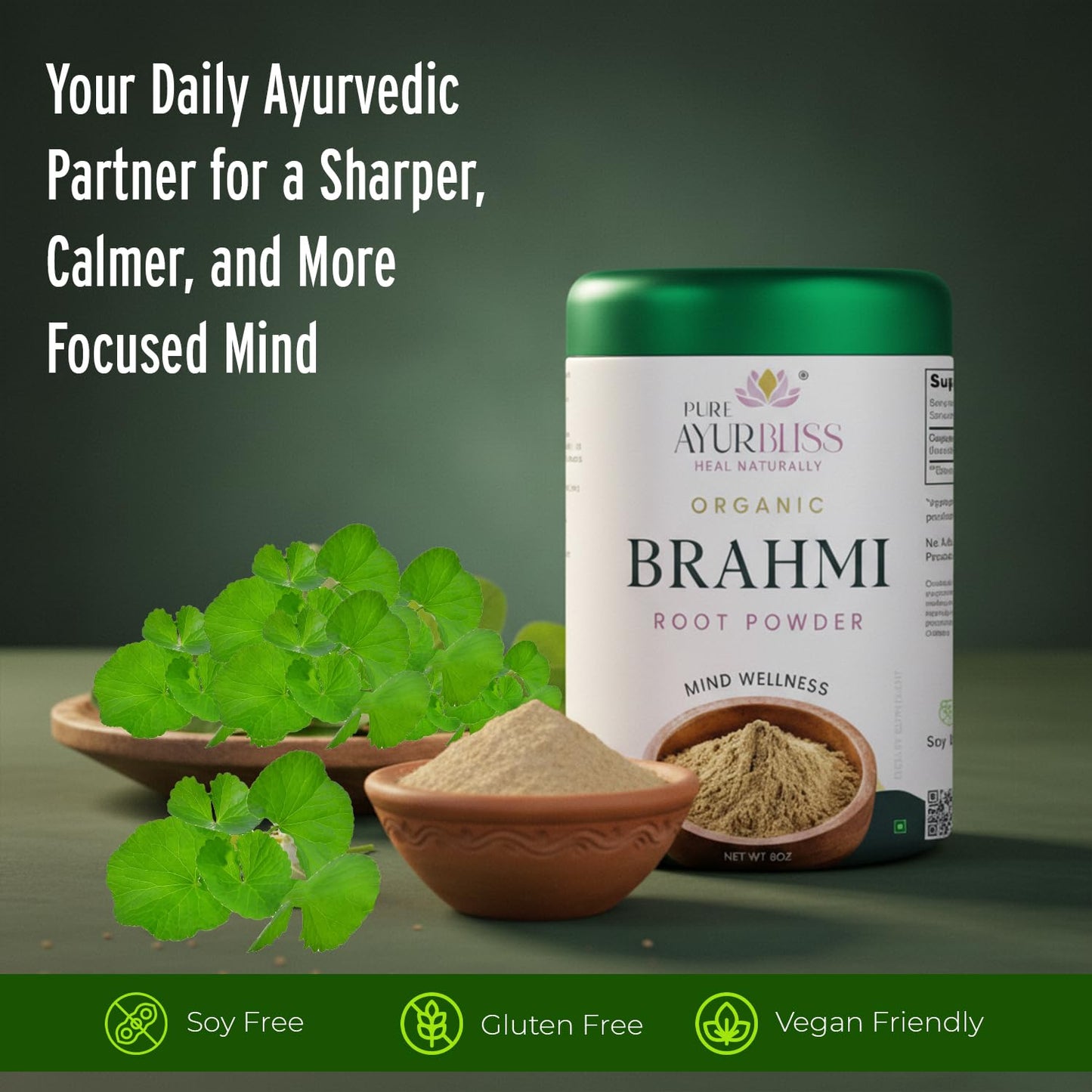 PureAyurbliss Brahmi Powder 8 oz