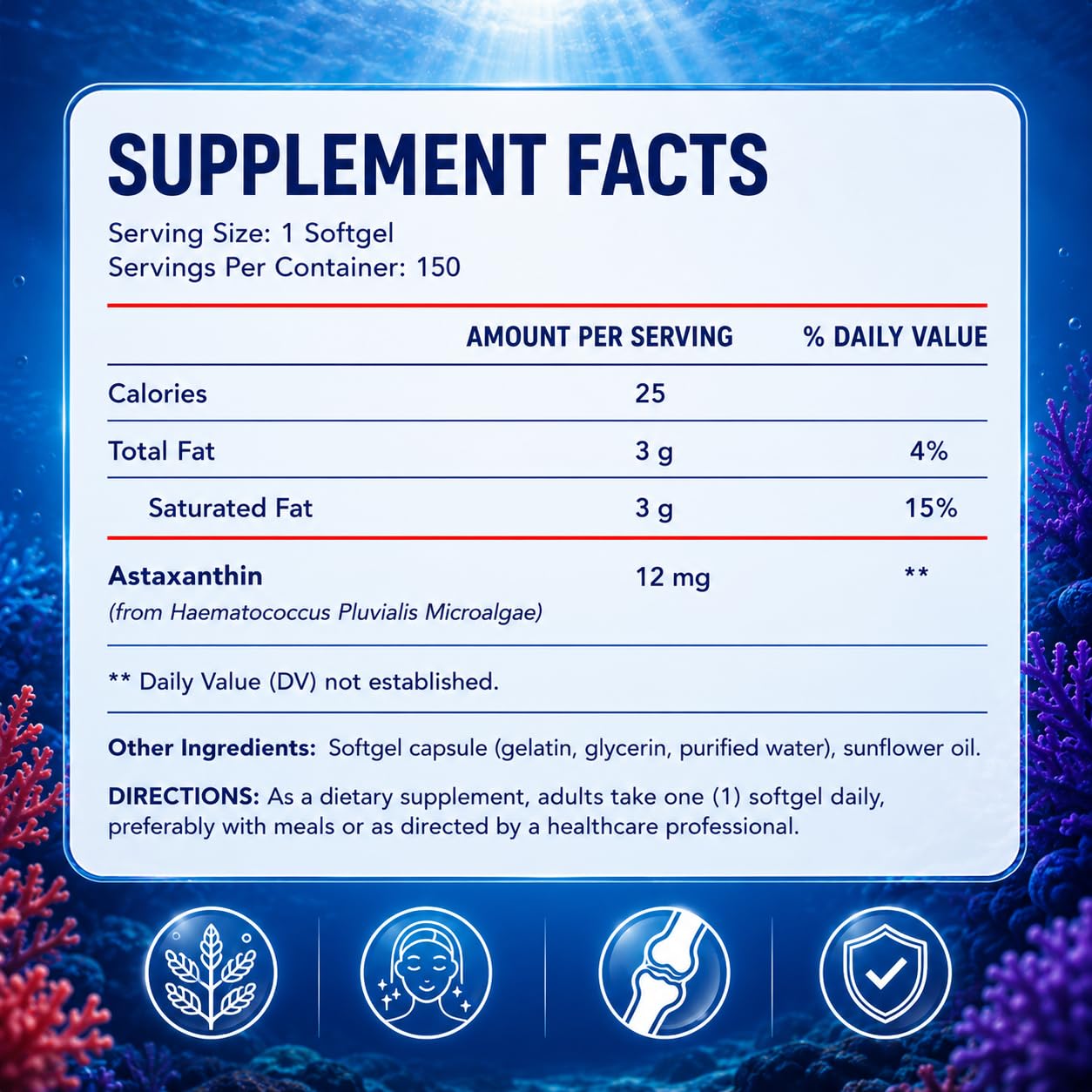 Sannorentr Astaxanthin 12MG Softgels 150 Count
