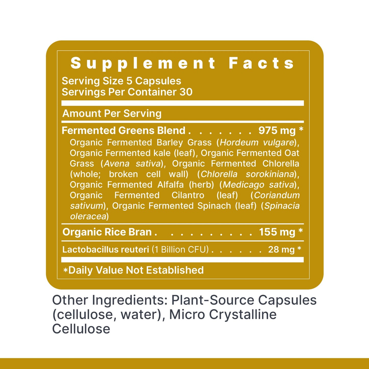 Premier Research Labs Probiotic Fermented Greens Capsules, 150 Count