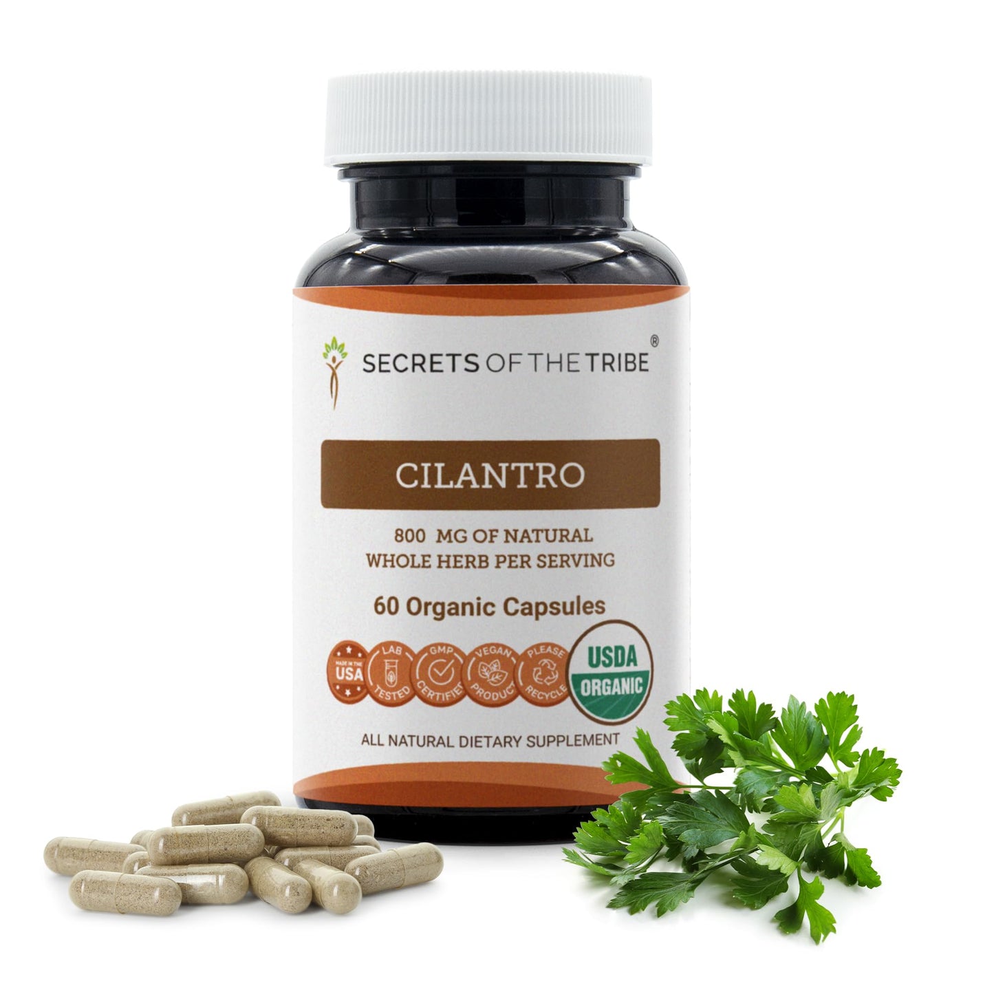 Secrets of the Tribe Cilantro Capsules, 60 Count