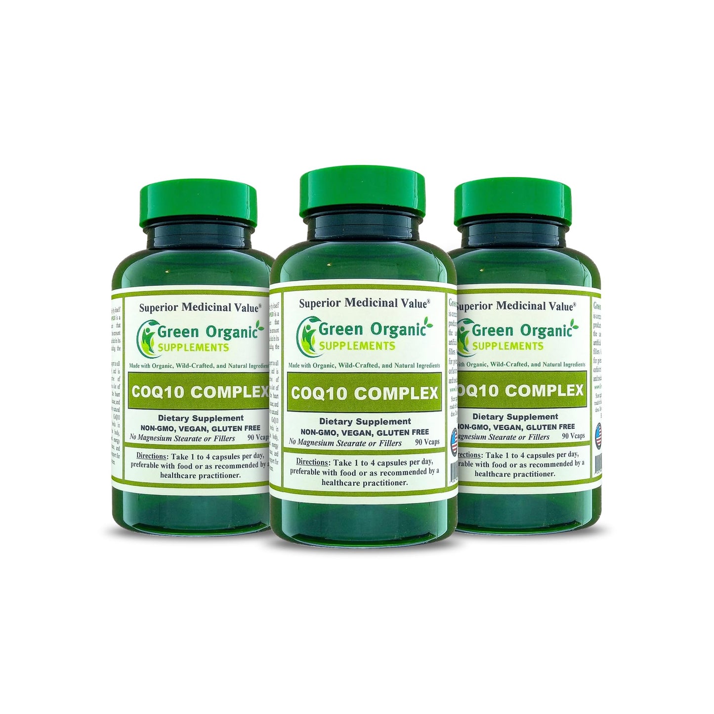 Green Organic Supplements CoQ10 Complex, Ubiquinone, 90 Capsules