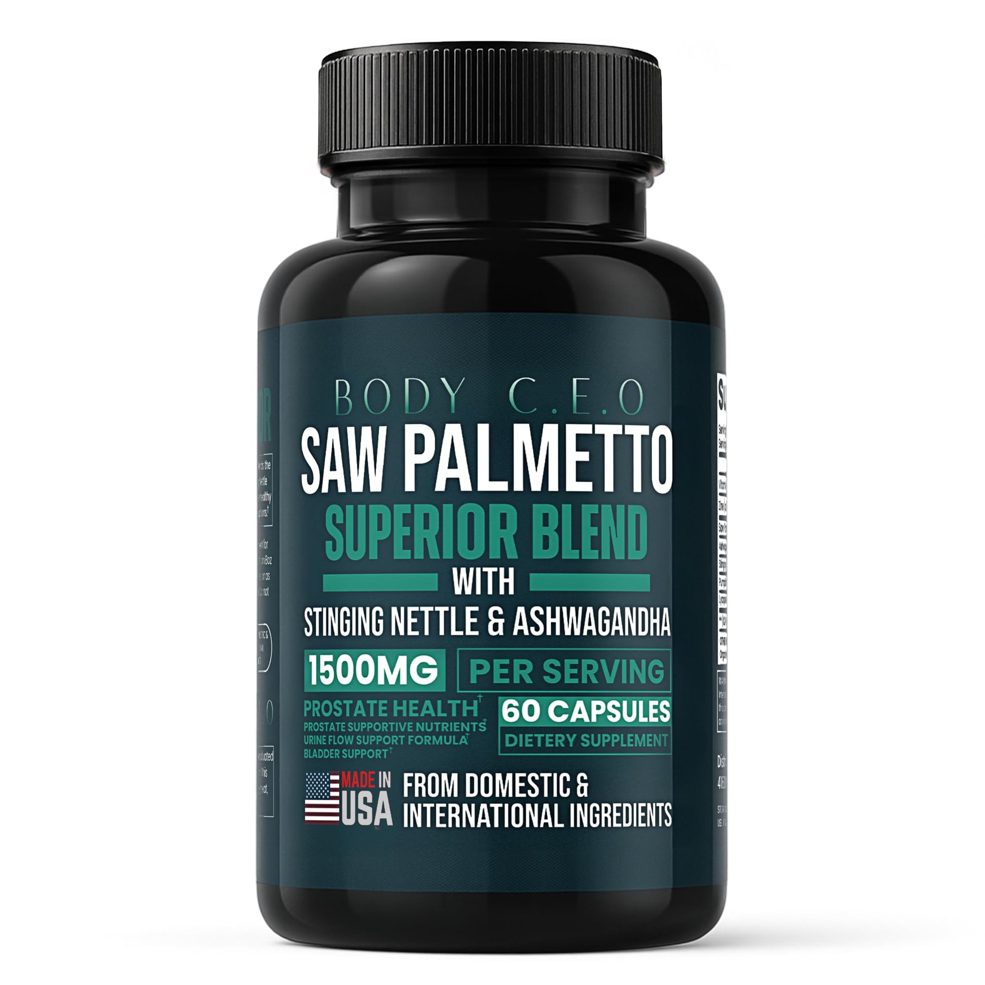 Body C.E.O. Saw Palmetto for Men 1500mg Capsules, 60 Capsules