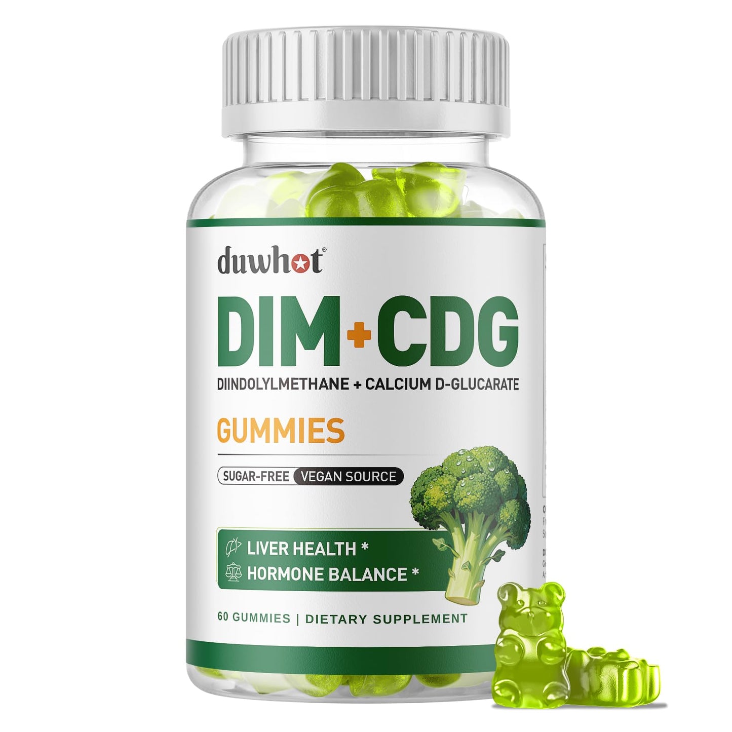 duwhot DIM Supplement with Calcium D-Glucarate 60 Gummies