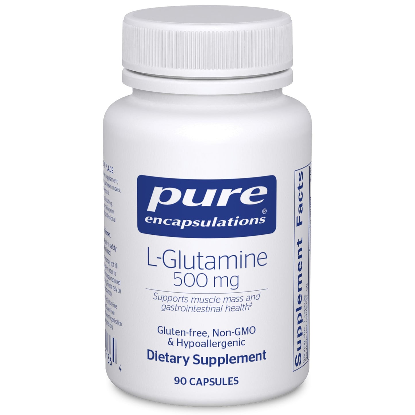 Pure Encapsulations L-Glutamine 500 mg Capsules, 90 Count