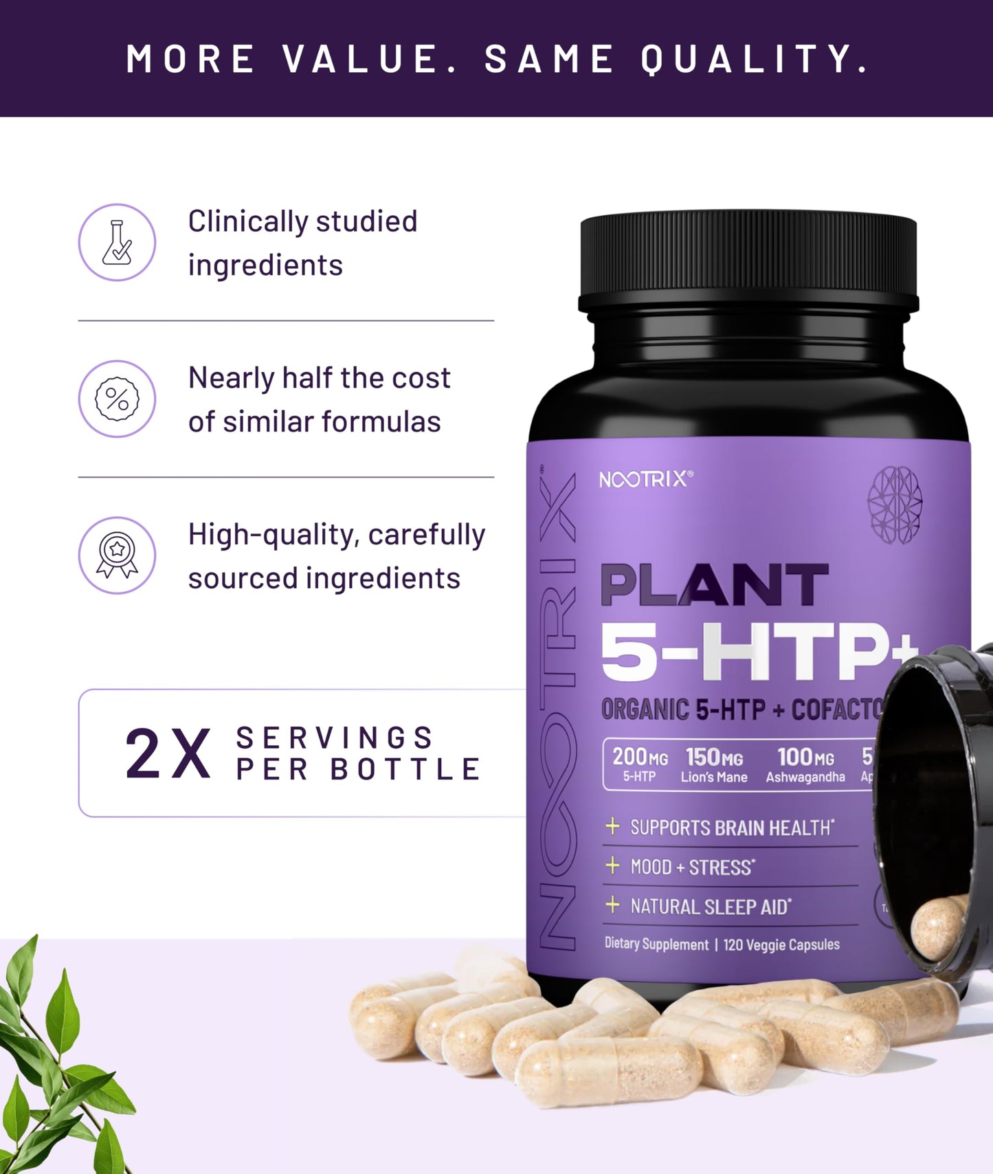 Nootrix Organic Plant 5-HTP+ Supplement Capsules 120 Capsules